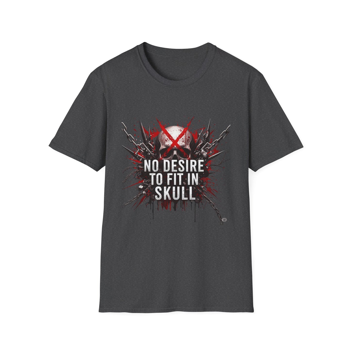 No Desire to Fit In Skull T-Shirt, Edgy Graphic Tee, Unisex Softstyle Shirt