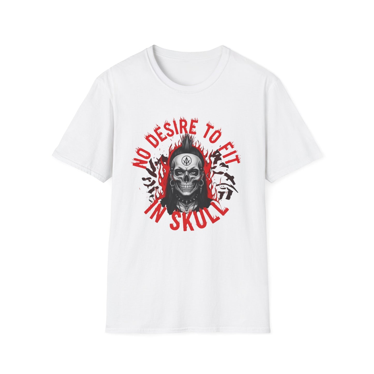 No desire to fit in skull, Skull Graphic Tee | Unisex Softstyle T-Shirt