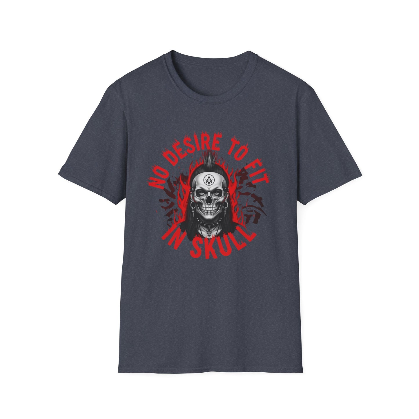 No desire to fit in skull, Skull Graphic Tee | Unisex Softstyle T-Shirt