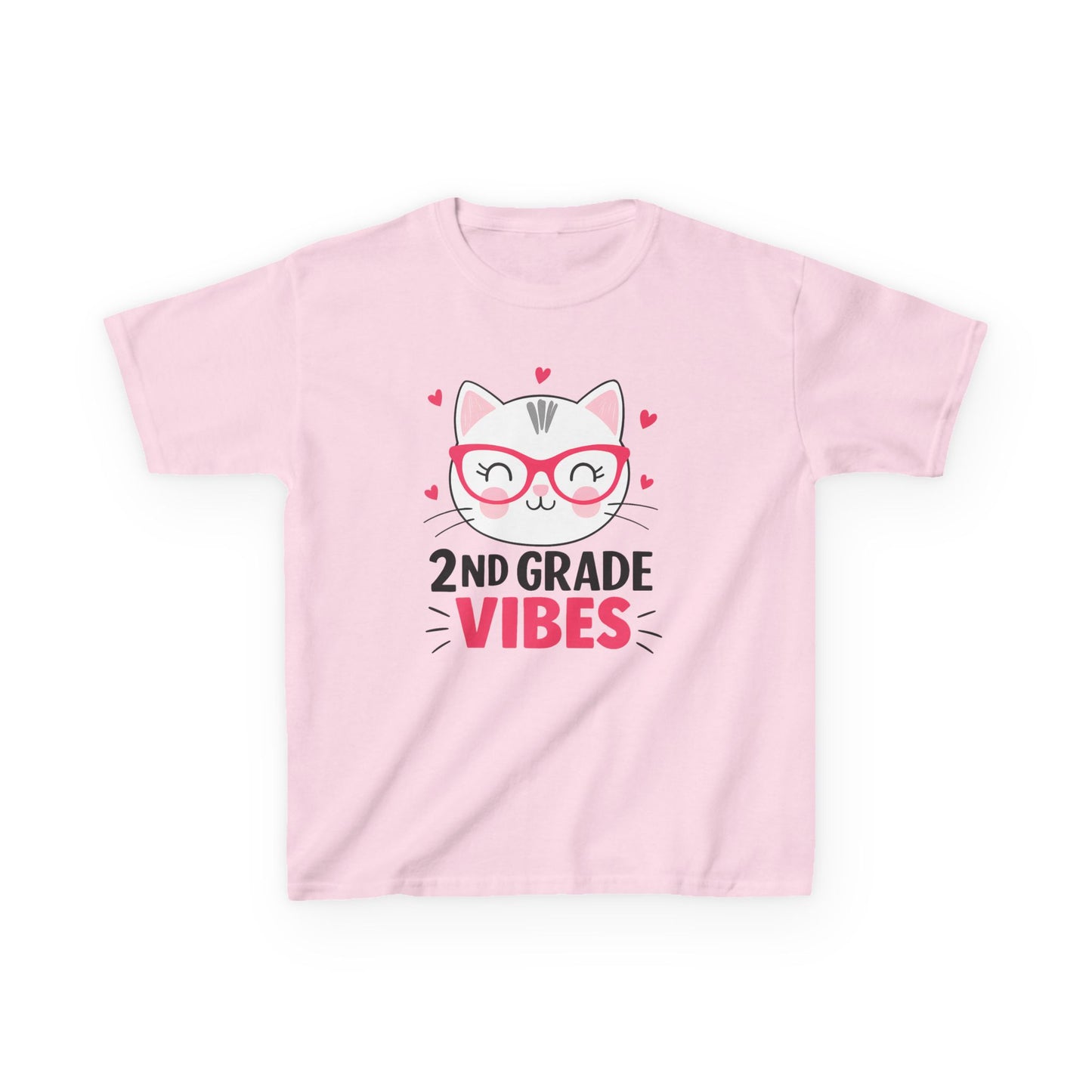 Cute Kids 2nd Grade Vibes Tee, Funny Cat