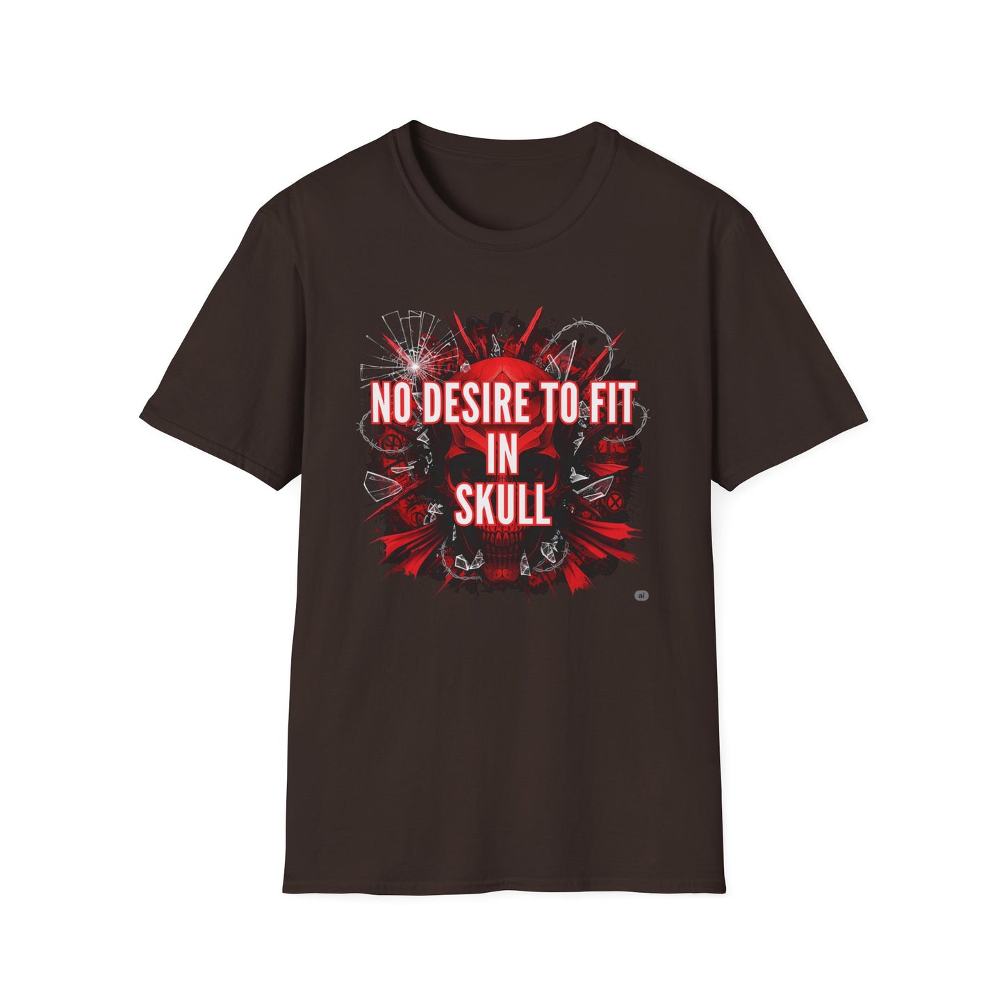 No desire to fit in skull,Edgy Skull Graphic Tee
