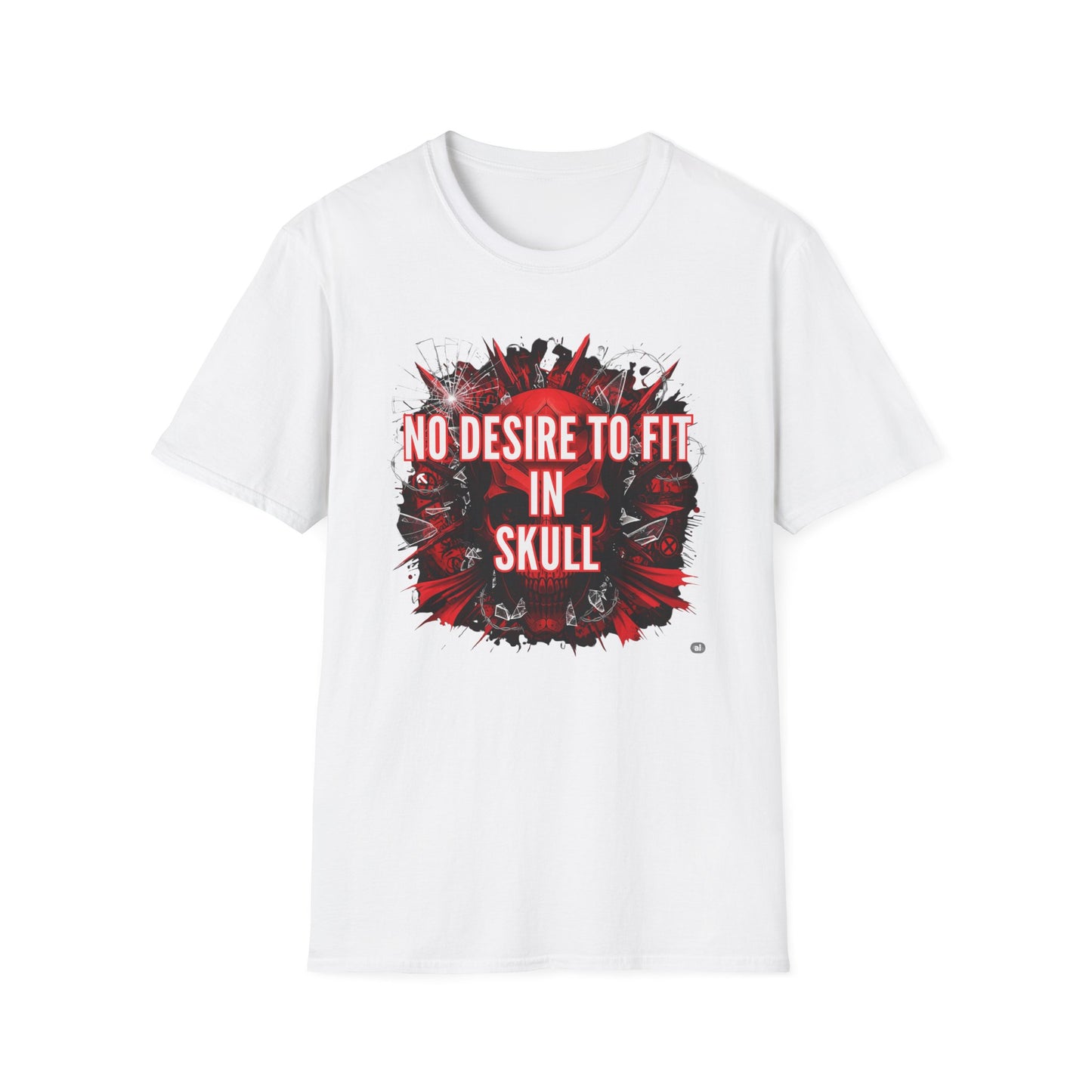 No desire to fit in skull,Edgy Skull Graphic Tee