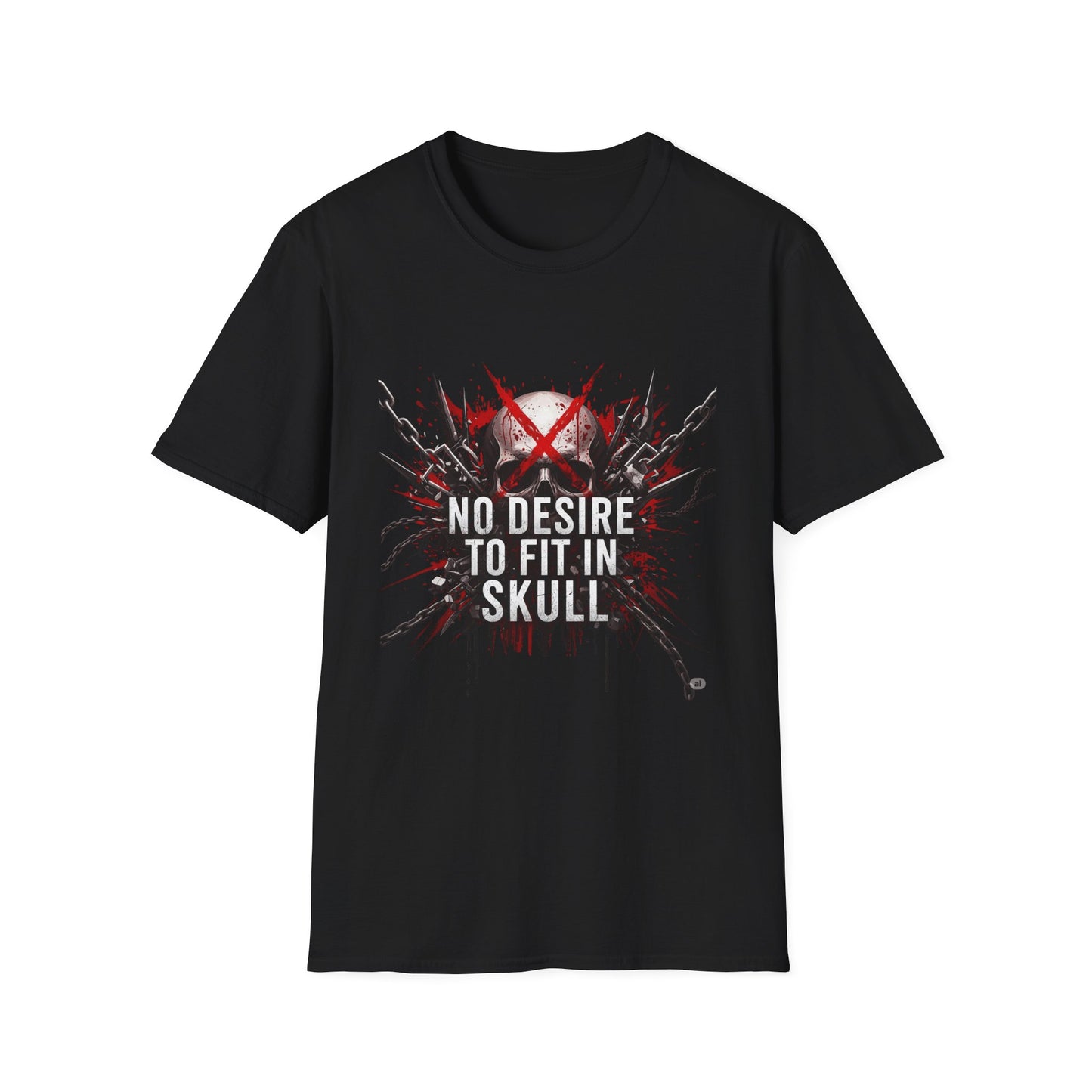 No Desire to Fit In Skull T-Shirt, Edgy Graphic Tee, Unisex Softstyle Shirt