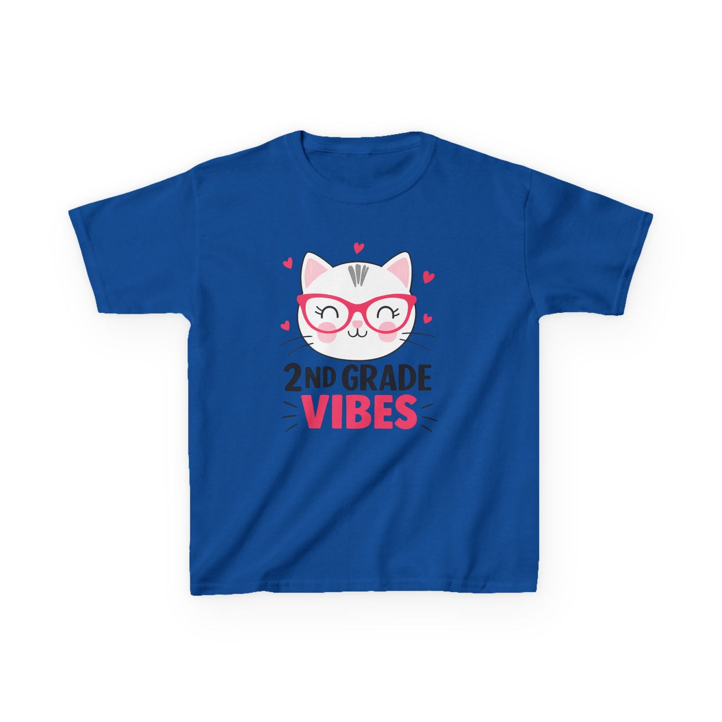 Cute Kids 2nd Grade Vibes Tee, Funny Cat