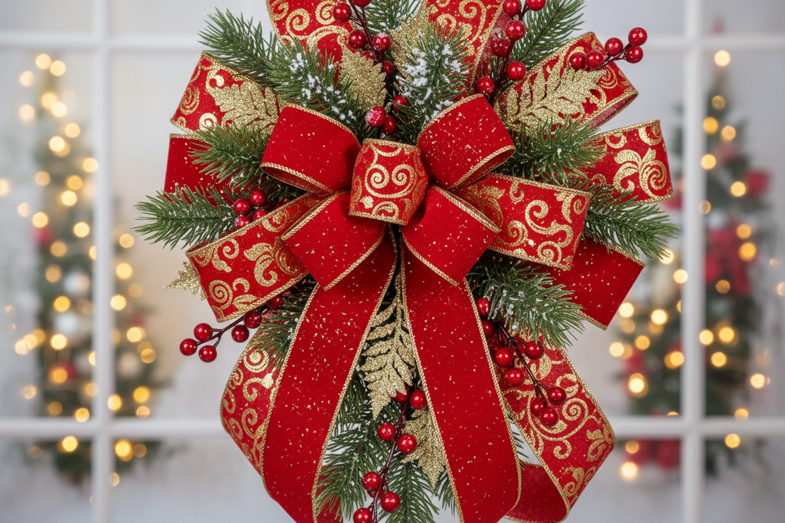 Merry Christmas Bow Festive Mugs