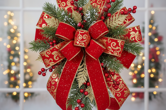 Merry Christmas Bow Festive Mugs