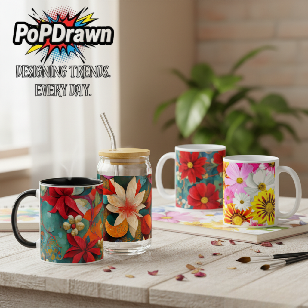 Mugs florial art