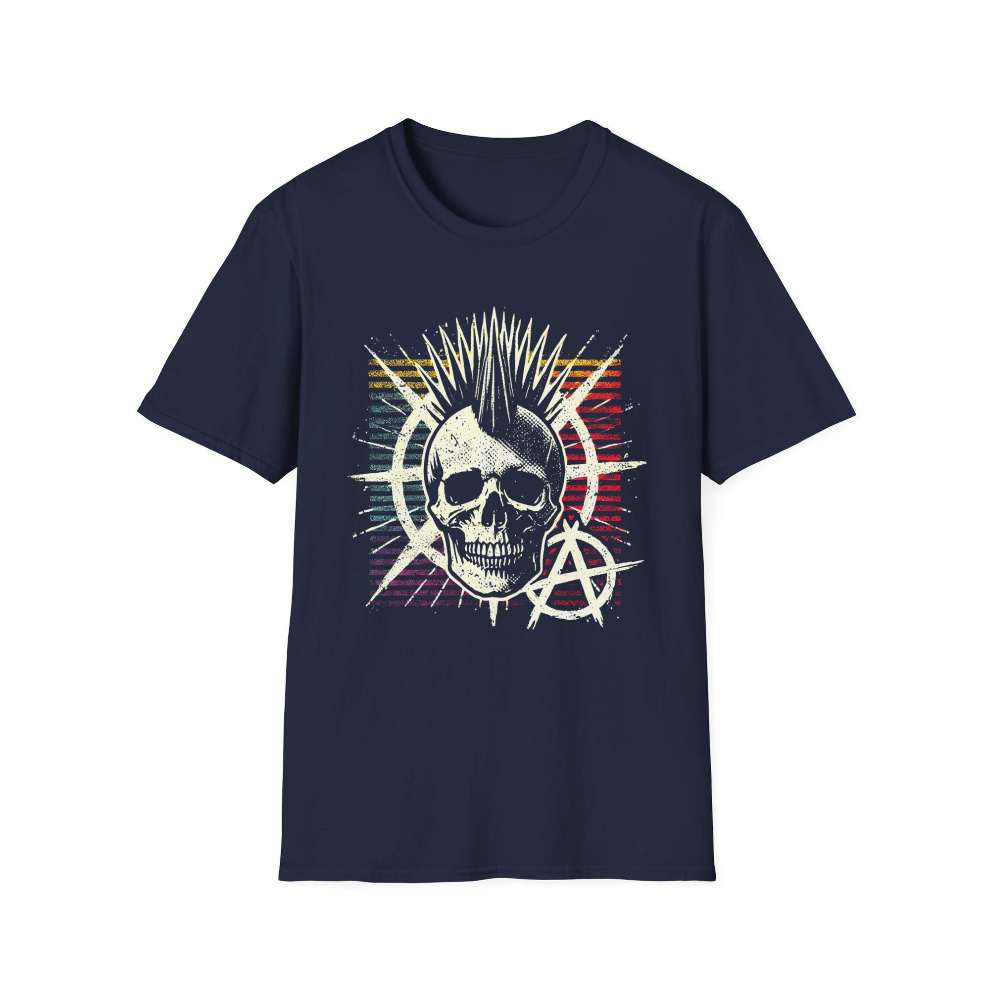 Punk Skull Graphic T-Shirt, Unisex Softstyle Tee, Gift for Music Lovers