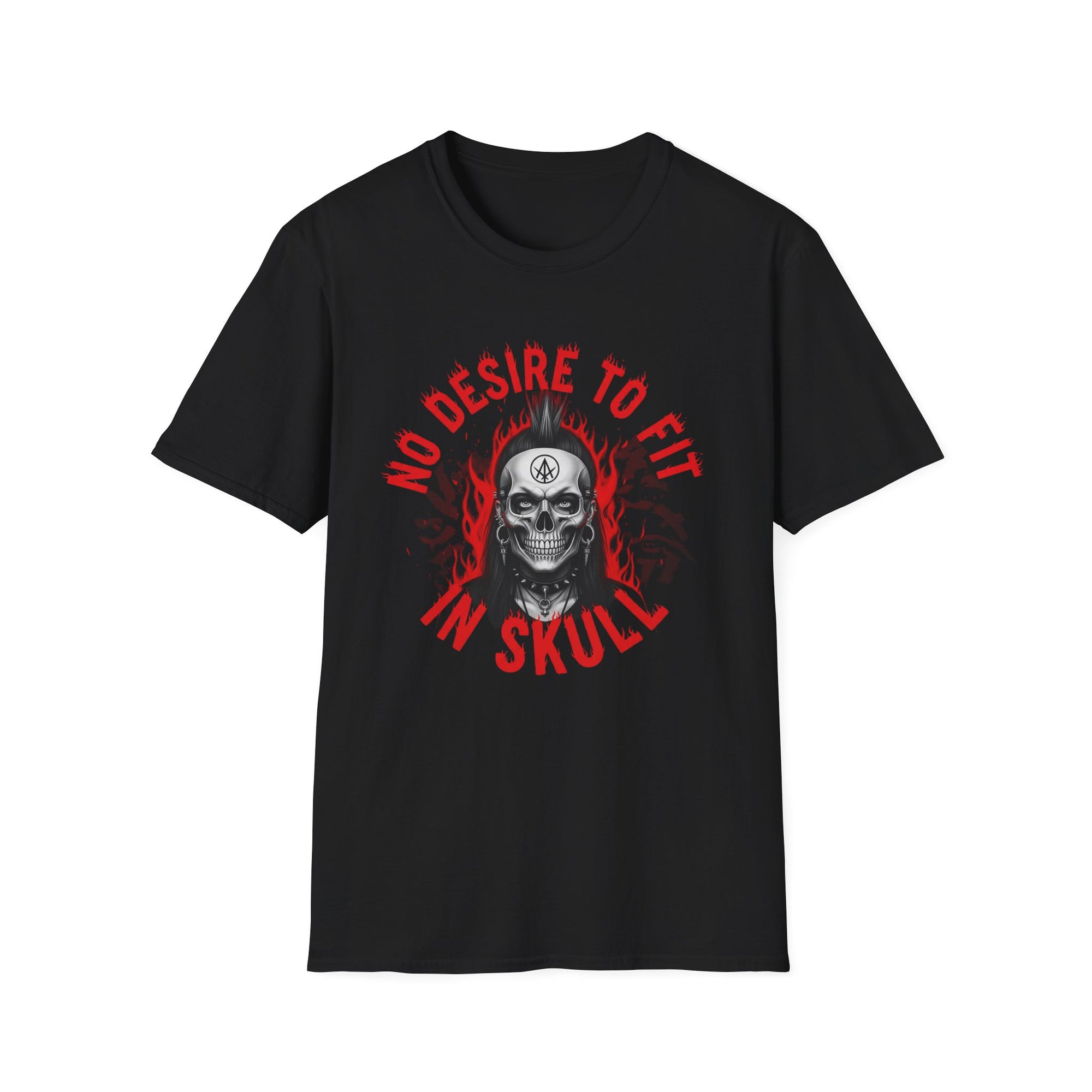 No desire to fit in skull, Skull Graphic Tee | Unisex Softstyle T-Shirt