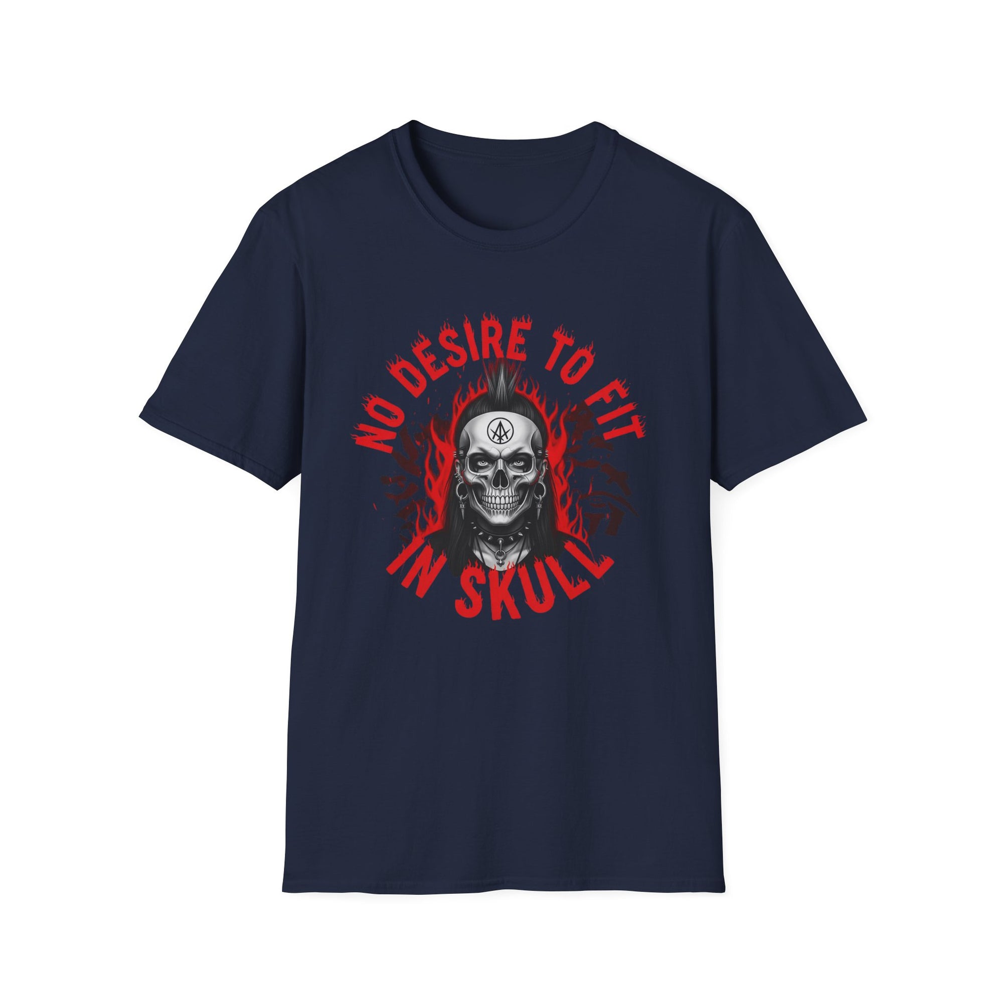 No desire to fit in skull, Skull Graphic Tee | Unisex Softstyle T-Shirt