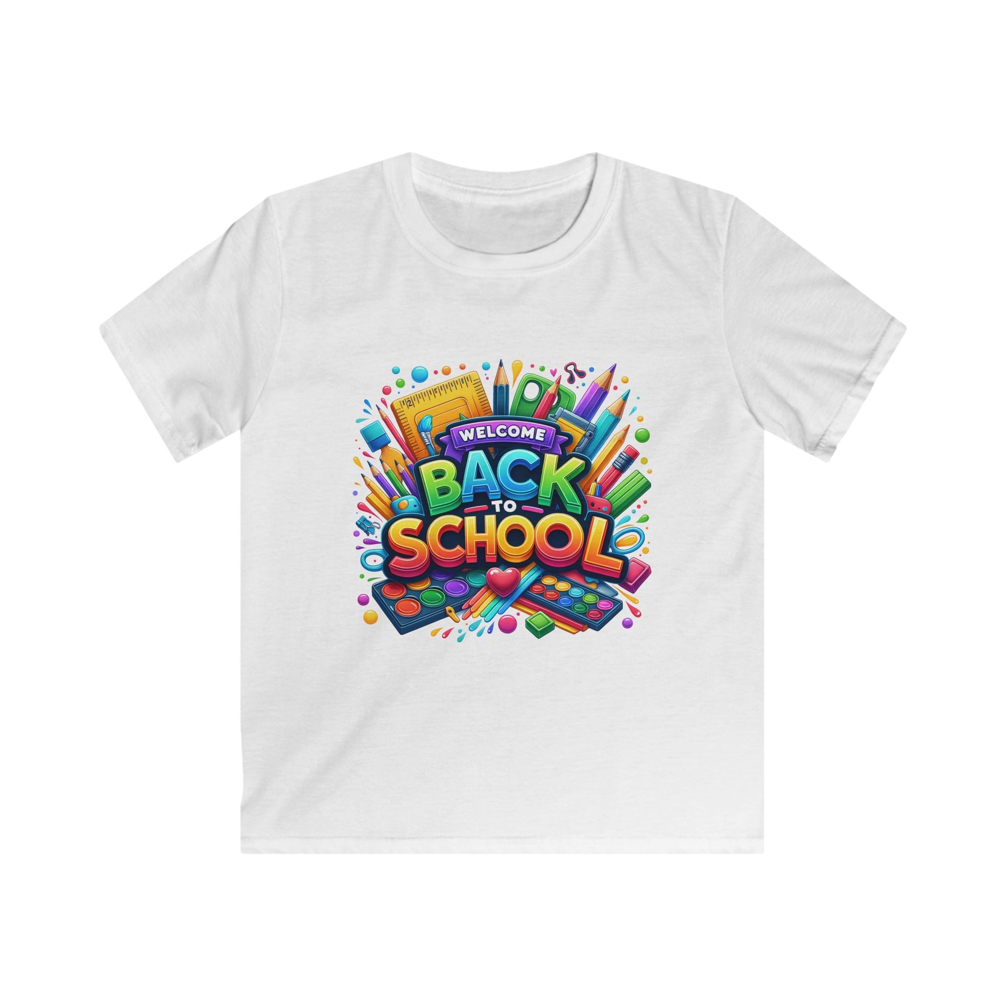 Back to School Kids Softstyle Tee, Fun T-Shirt for Boys and Girls