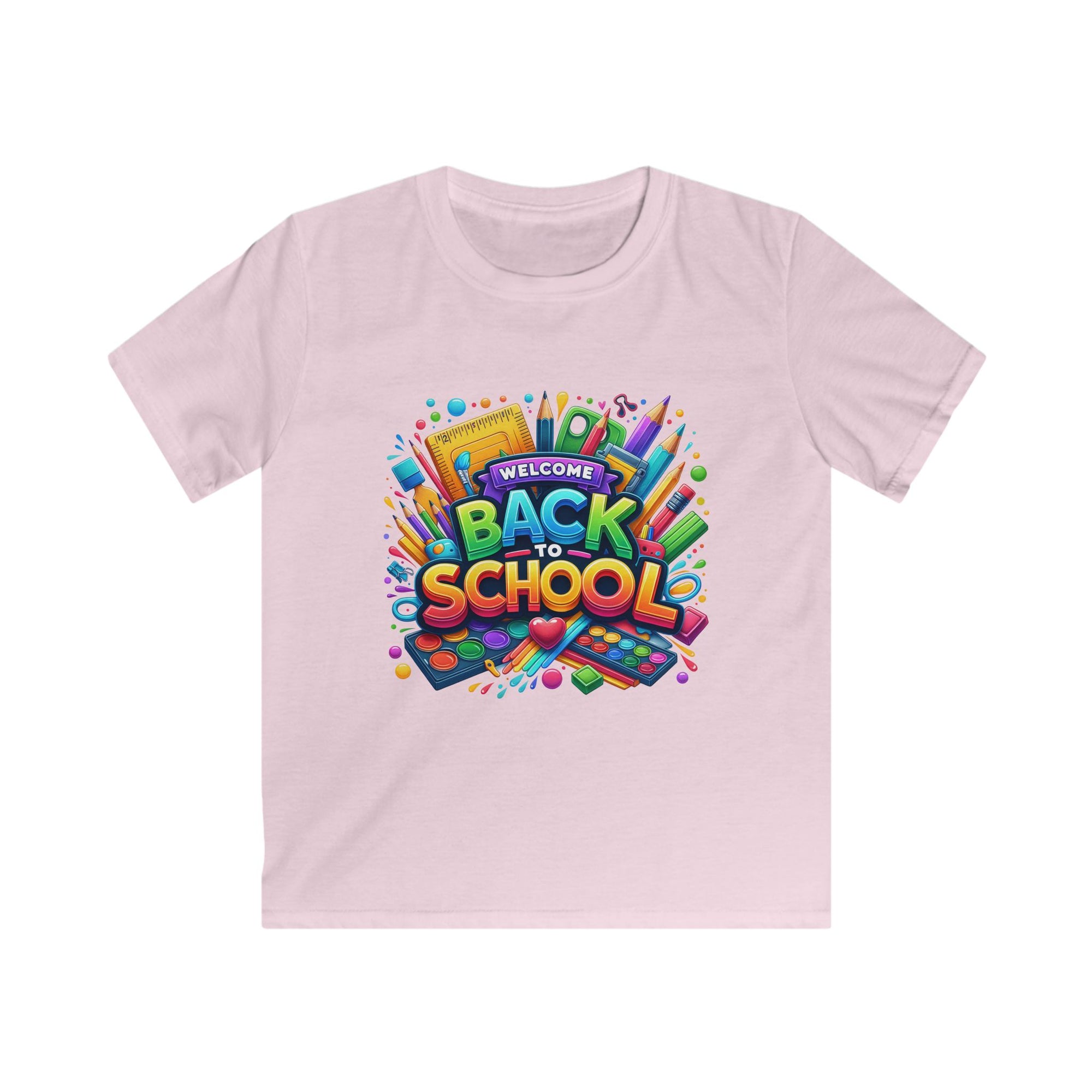 Back to School Kids Softstyle Tee, Fun T-Shirt for Boys and Girls