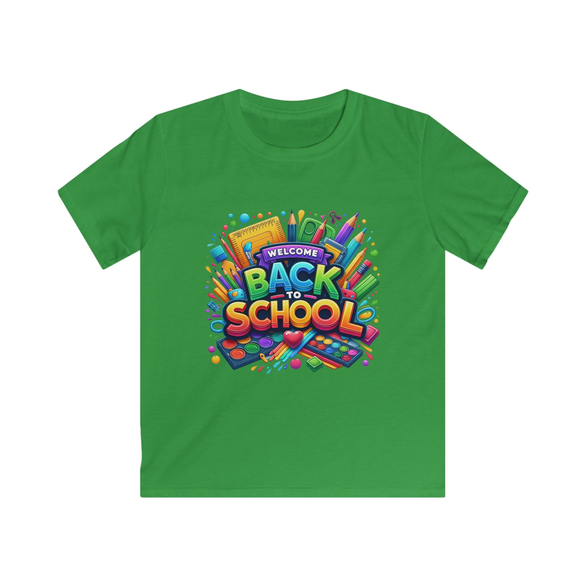 Back to School Kids Softstyle Tee, Fun T-Shirt for Boys and Girls