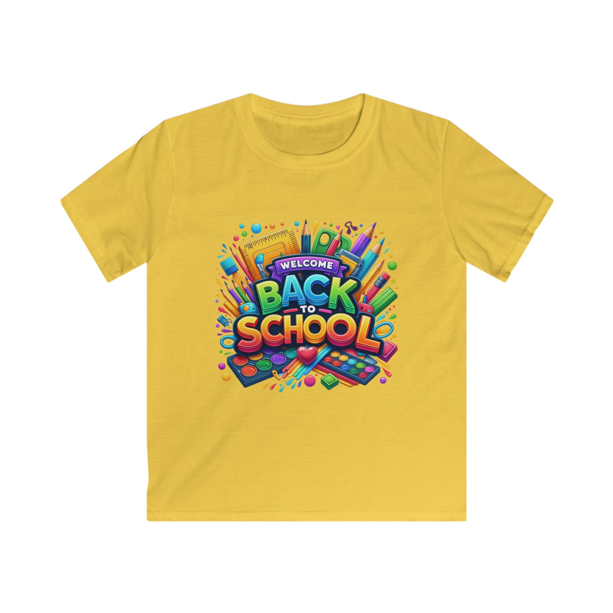 Back to School Kids Softstyle Tee, Fun T-Shirt for Boys and Girls