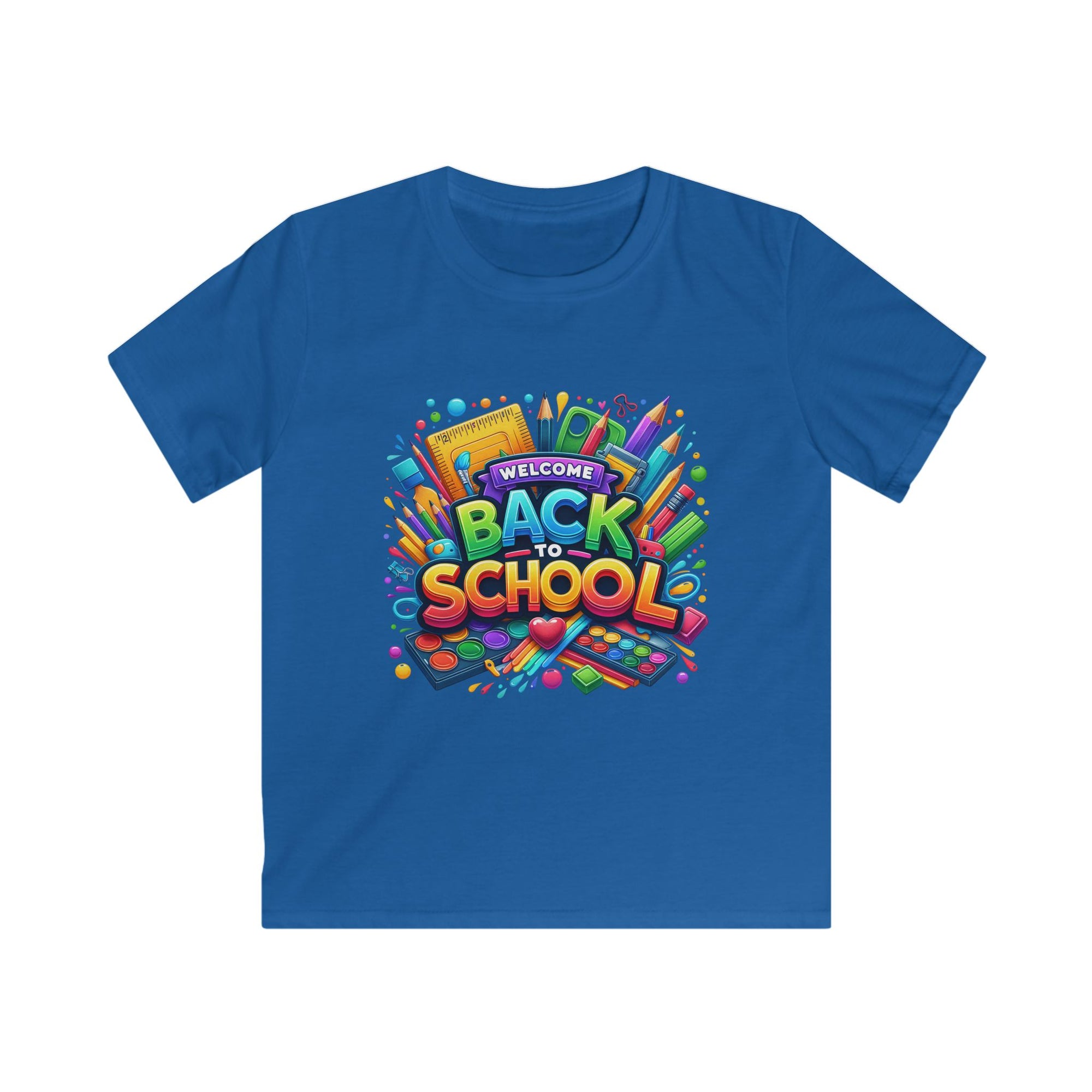 Back to School Kids Softstyle Tee, Fun T-Shirt for Boys and Girls