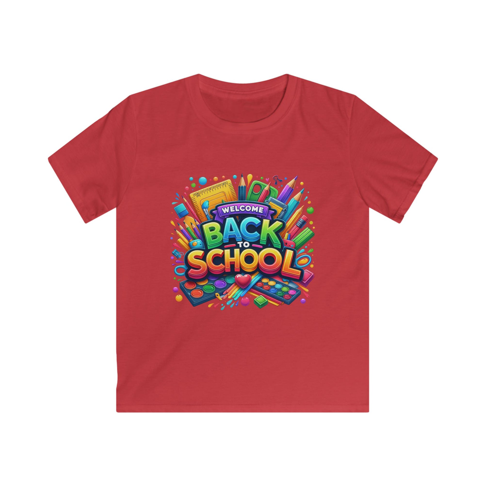 Back to School Kids Softstyle Tee, Fun T-Shirt for Boys and Girls