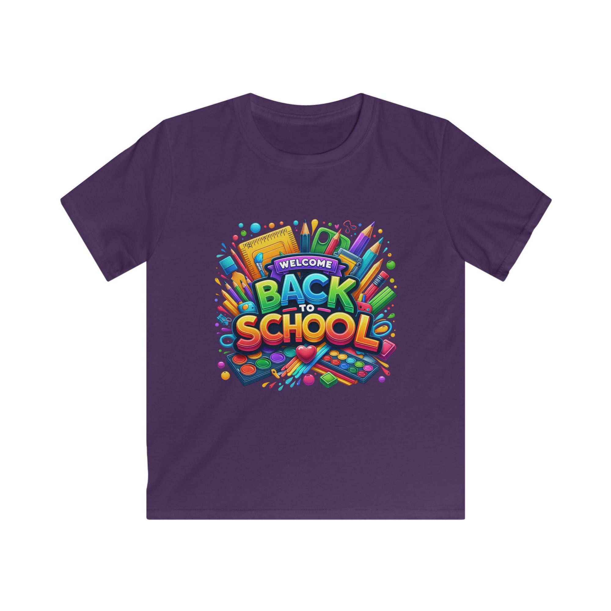 Back to School Kids Softstyle Tee, Fun T-Shirt for Boys and Girls