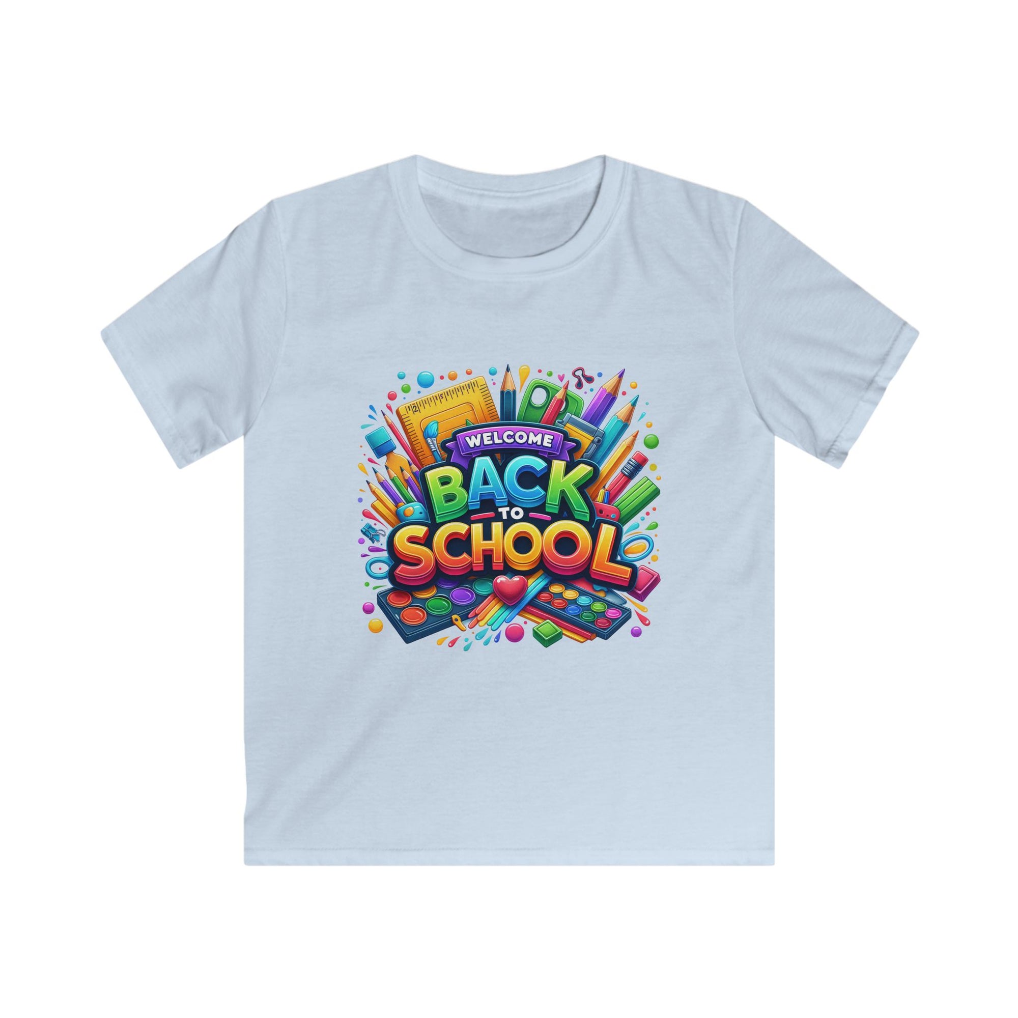 Back to School Kids Softstyle Tee, Fun T-Shirt for Boys and Girls