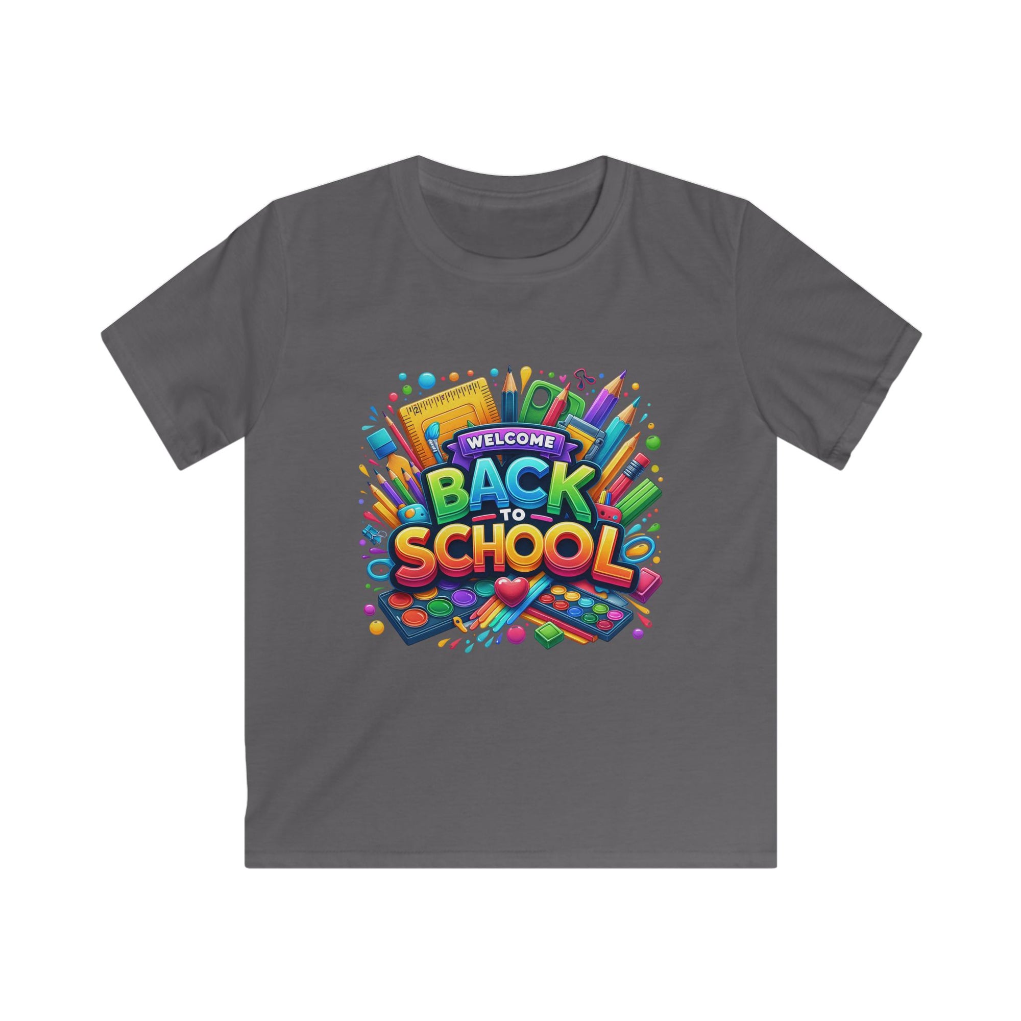 Back to School Kids Softstyle Tee, Fun T-Shirt for Boys and Girls