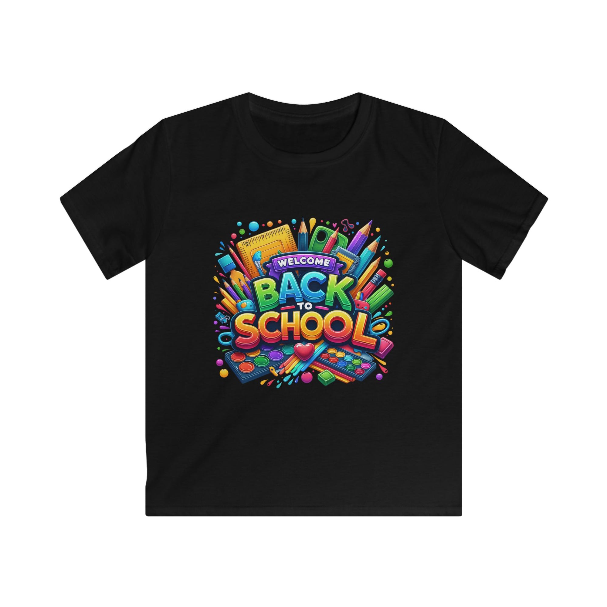Back to School Kids Softstyle Tee, Fun T-Shirt for Boys and Girls