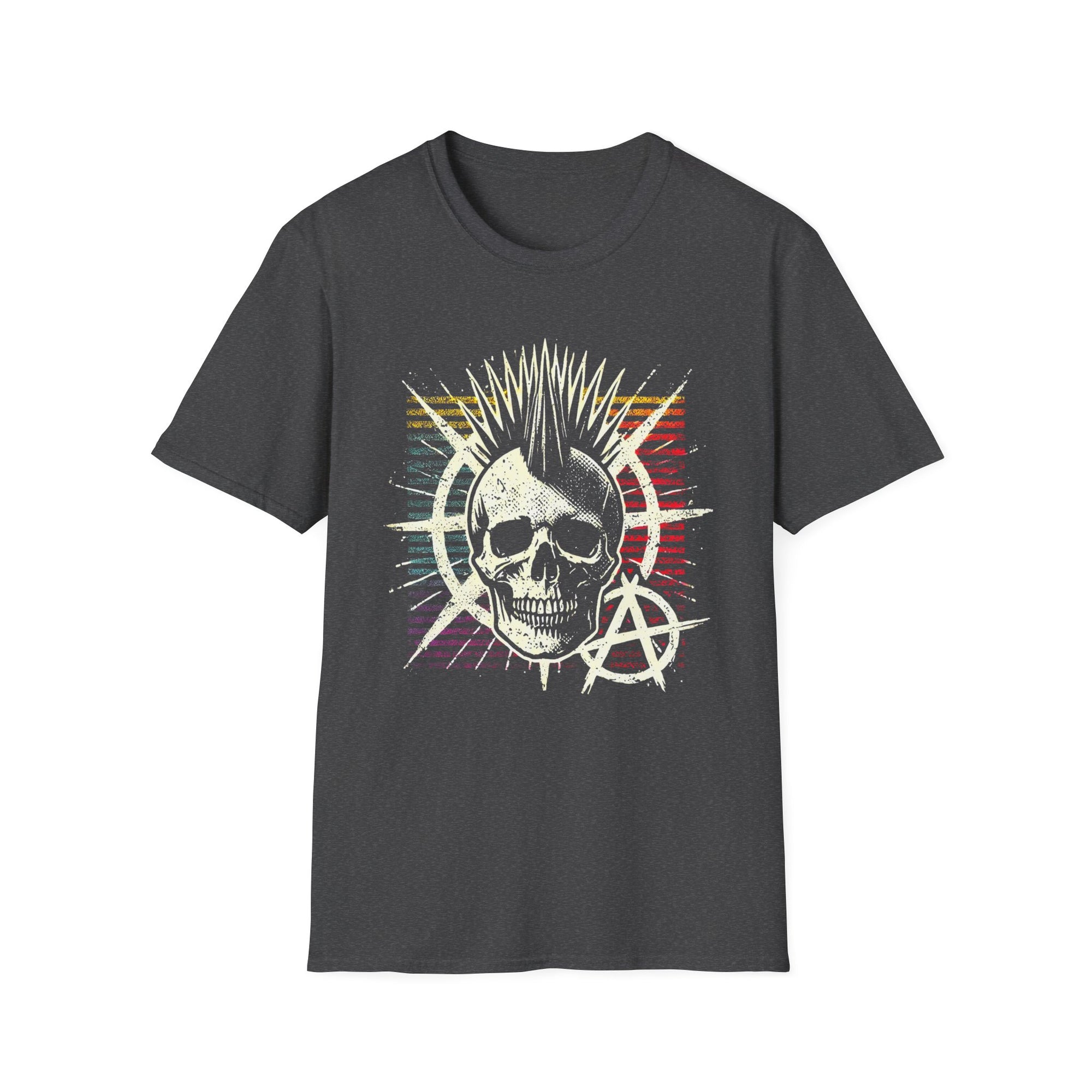 Punk Skull Graphic T-Shirt, Unisex Softstyle Tee, Gift for Music Lovers
