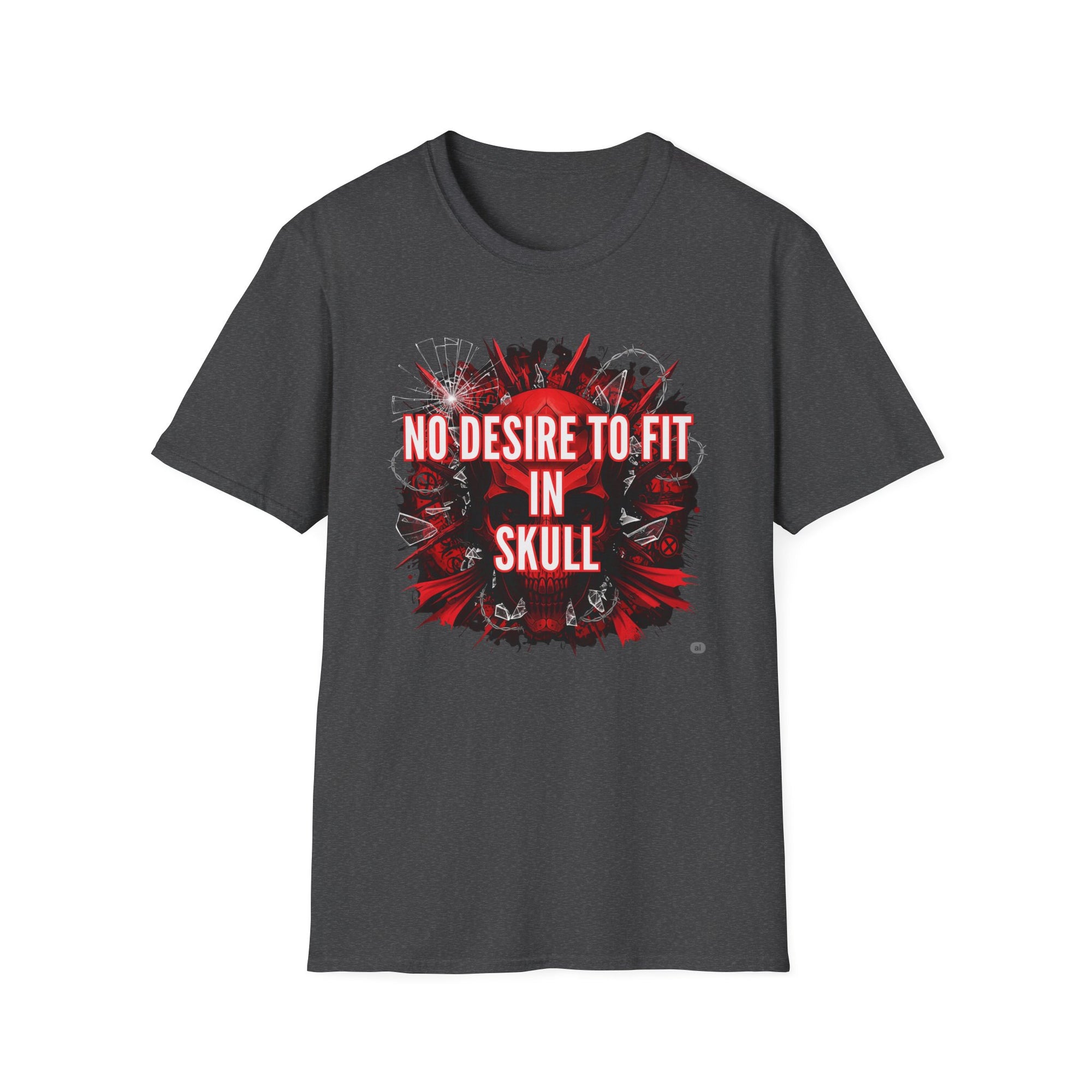 No desire to fit in skull,Edgy Skull Graphic Tee
