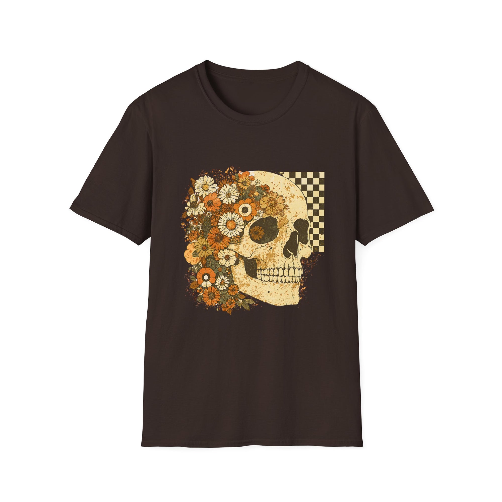 Floral Skull T-Shirt | Unisex Vintage Tee, Casual Wear