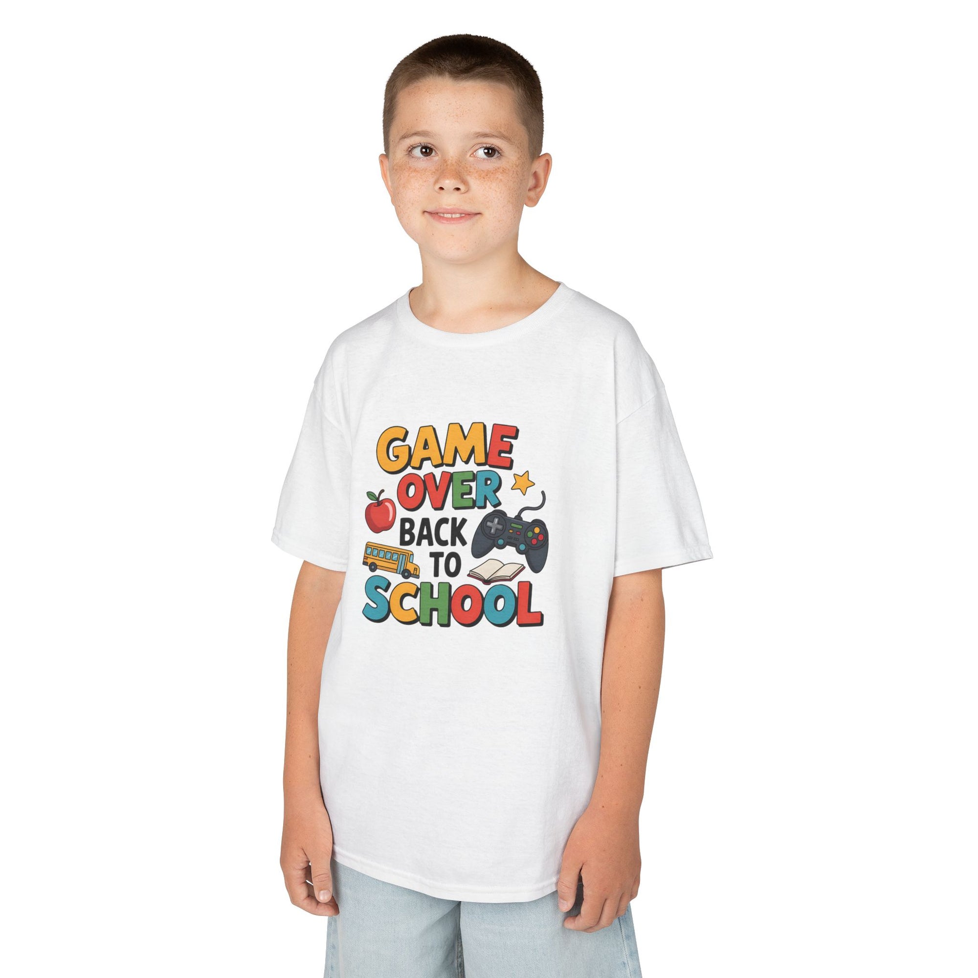 Back to School Kids Tee - Game Over, Fun Graphic Shirt for Boys and Girls