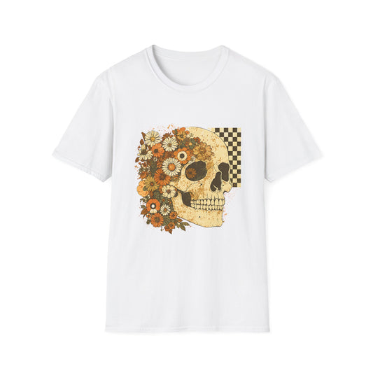 Floral Skull T-Shirt – Artistic Gothic Design for Alternative Fashion
