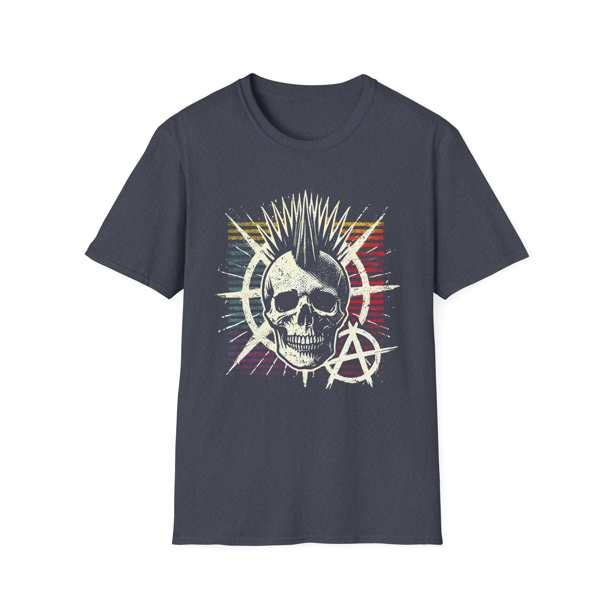 Punk Skull Graphic T-Shirt, Unisex Softstyle Tee, Gift for Music Lovers