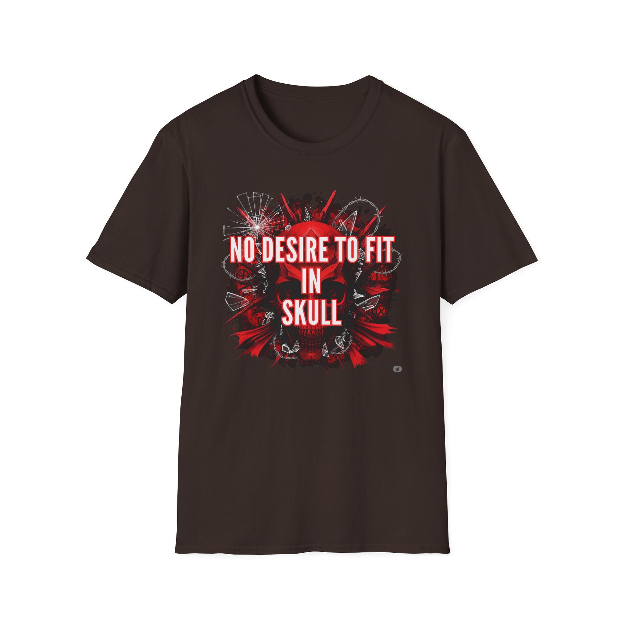 No desire to fit in skull,Edgy Skull Graphic Tee