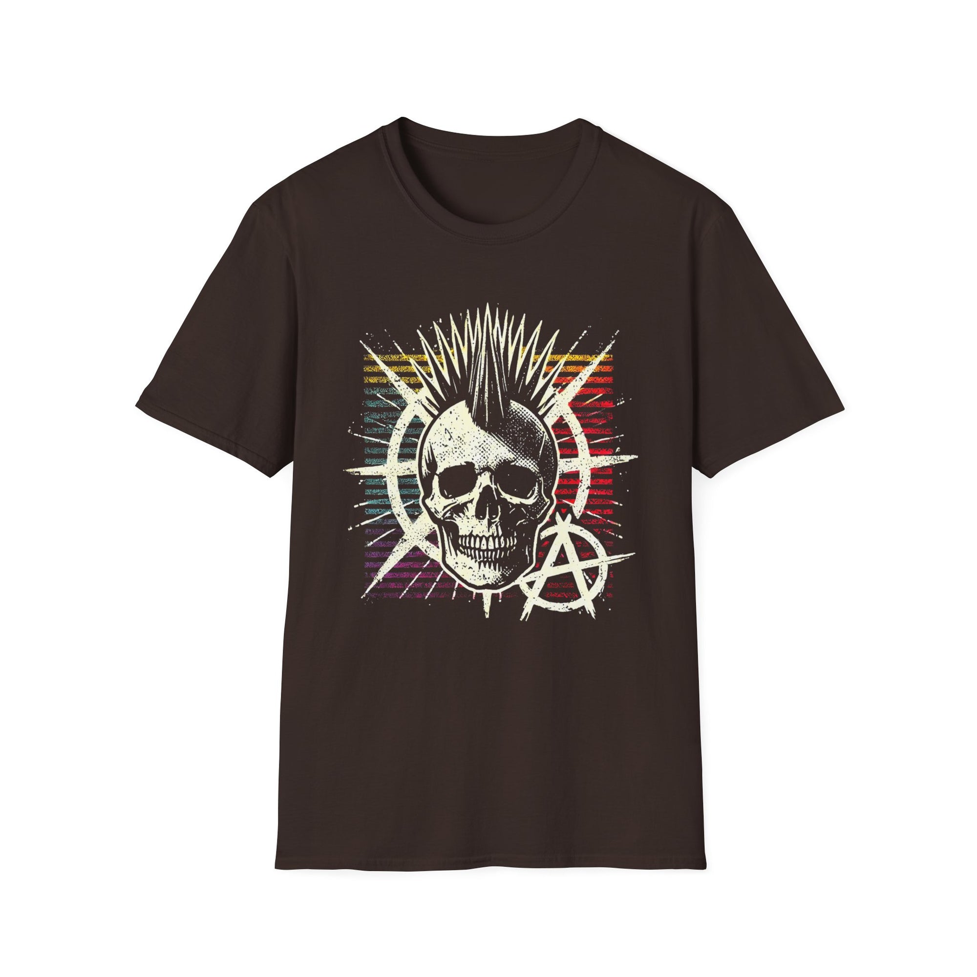 Punk Skull Graphic T-Shirt, Unisex Softstyle Tee, Gift for Music Lovers