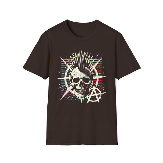 Punk Skull T-Shirt – Mohawk & Anarchy Symbol Streetwear