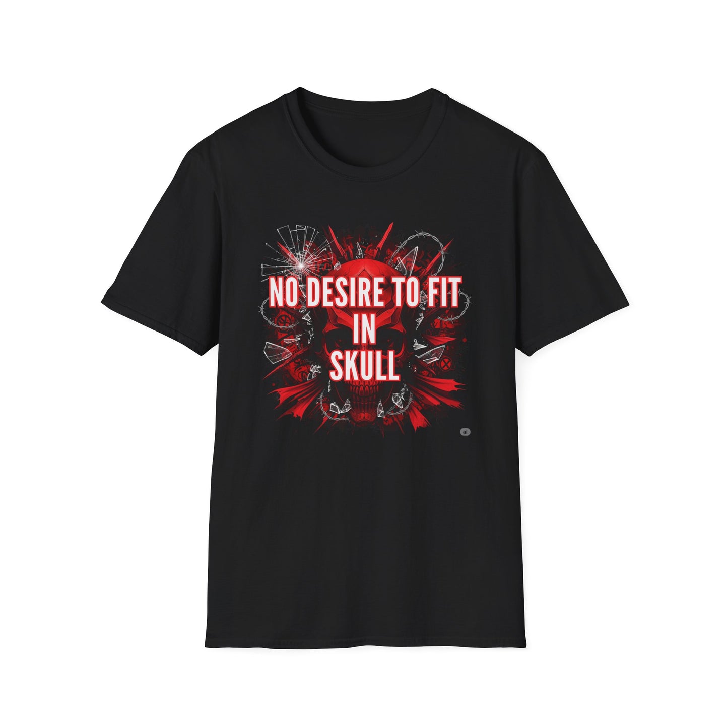 No desire to fit in skull,Edgy Skull Graphic Tee