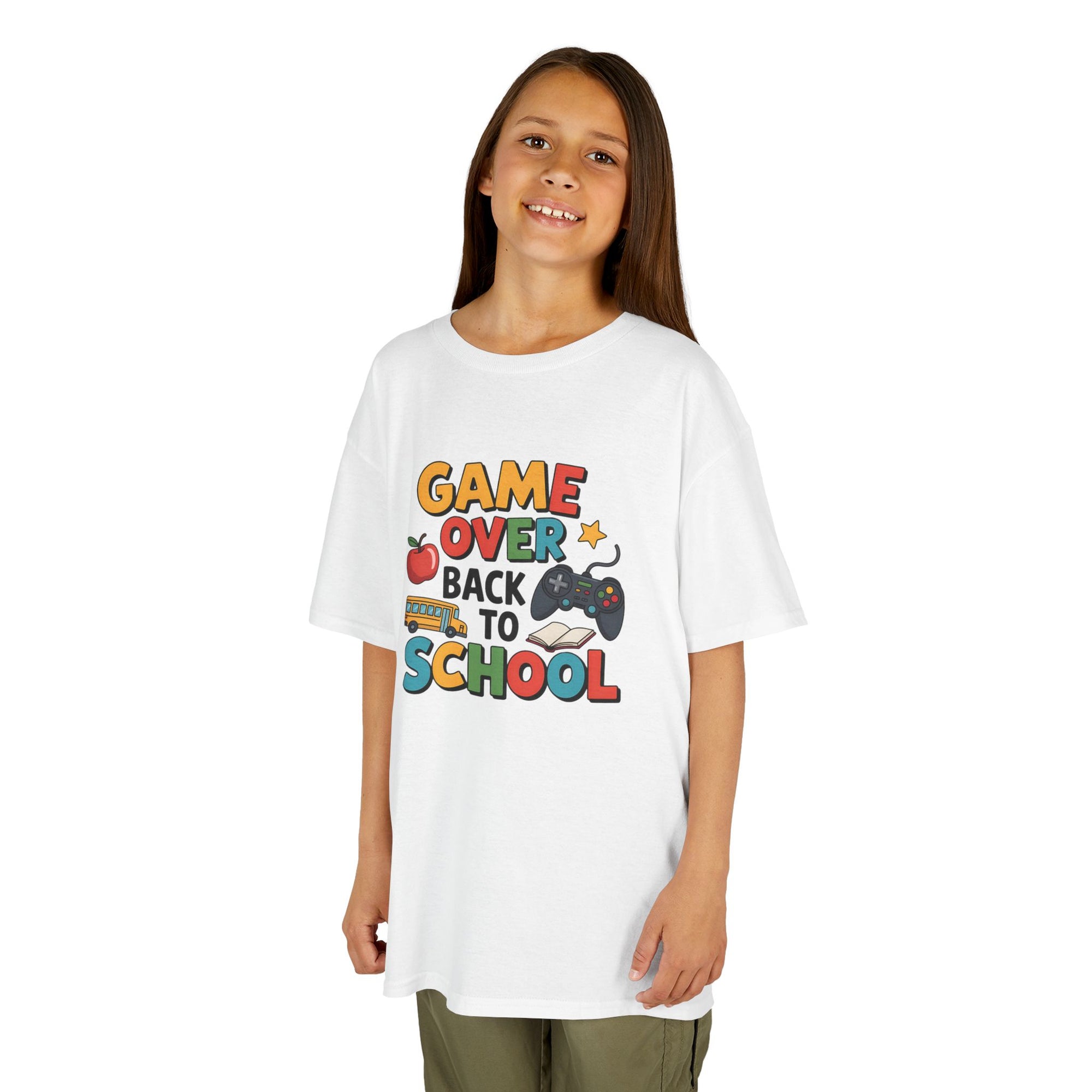 Back to School Kids Tee - Game Over, Fun Graphic Shirt for Boys and Girls