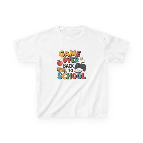 Back to School Kids Tee - Game Over, Fun Graphic Shirt for Boys and Girls