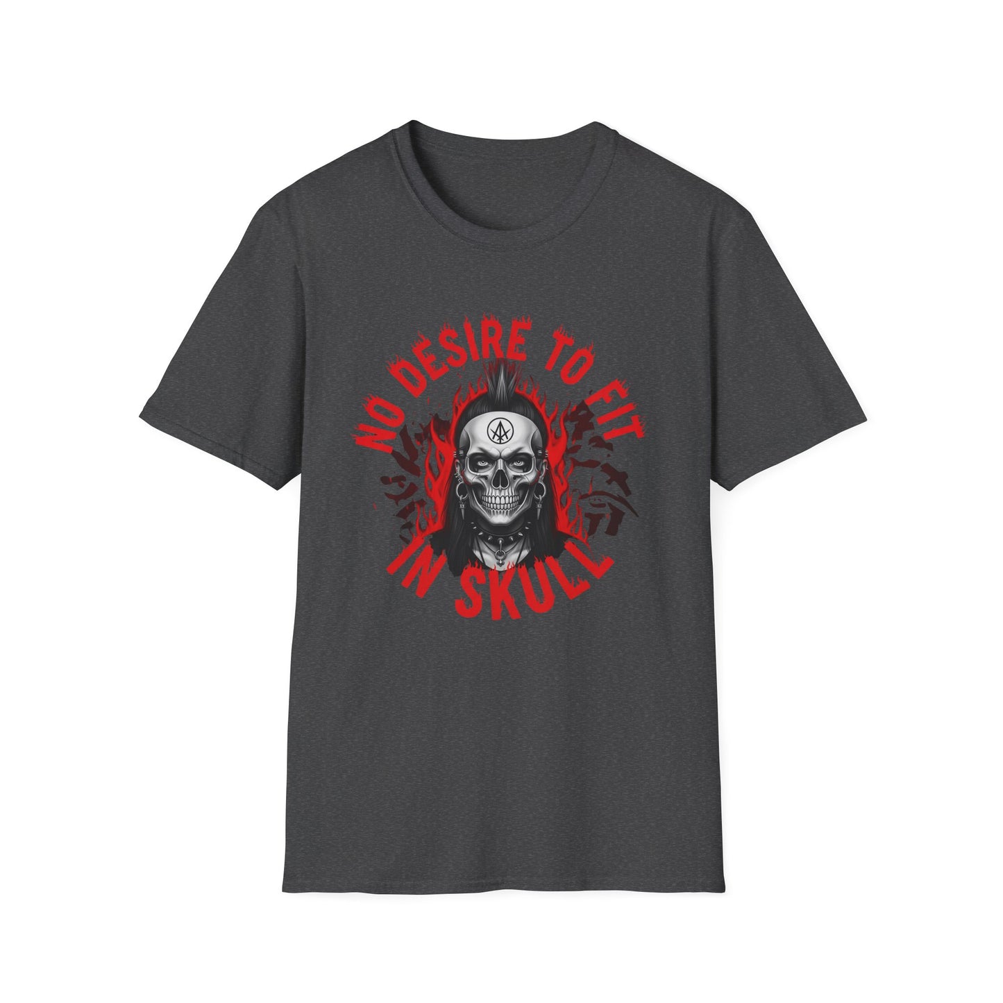 No desire to fit in skull, Skull Graphic Tee | Unisex Softstyle T-Shirt