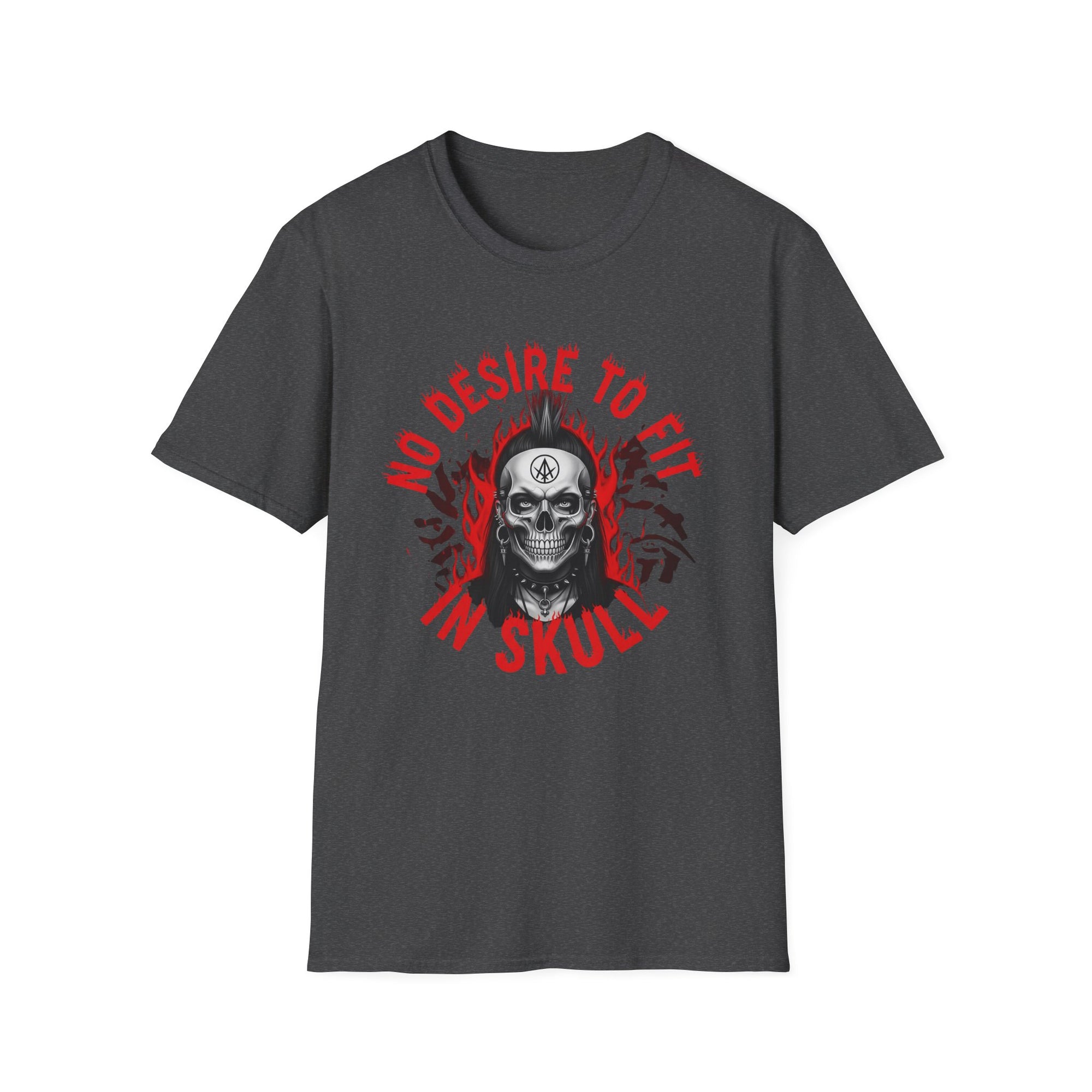 No desire to fit in skull, Skull Graphic Tee | Unisex Softstyle T-Shirt