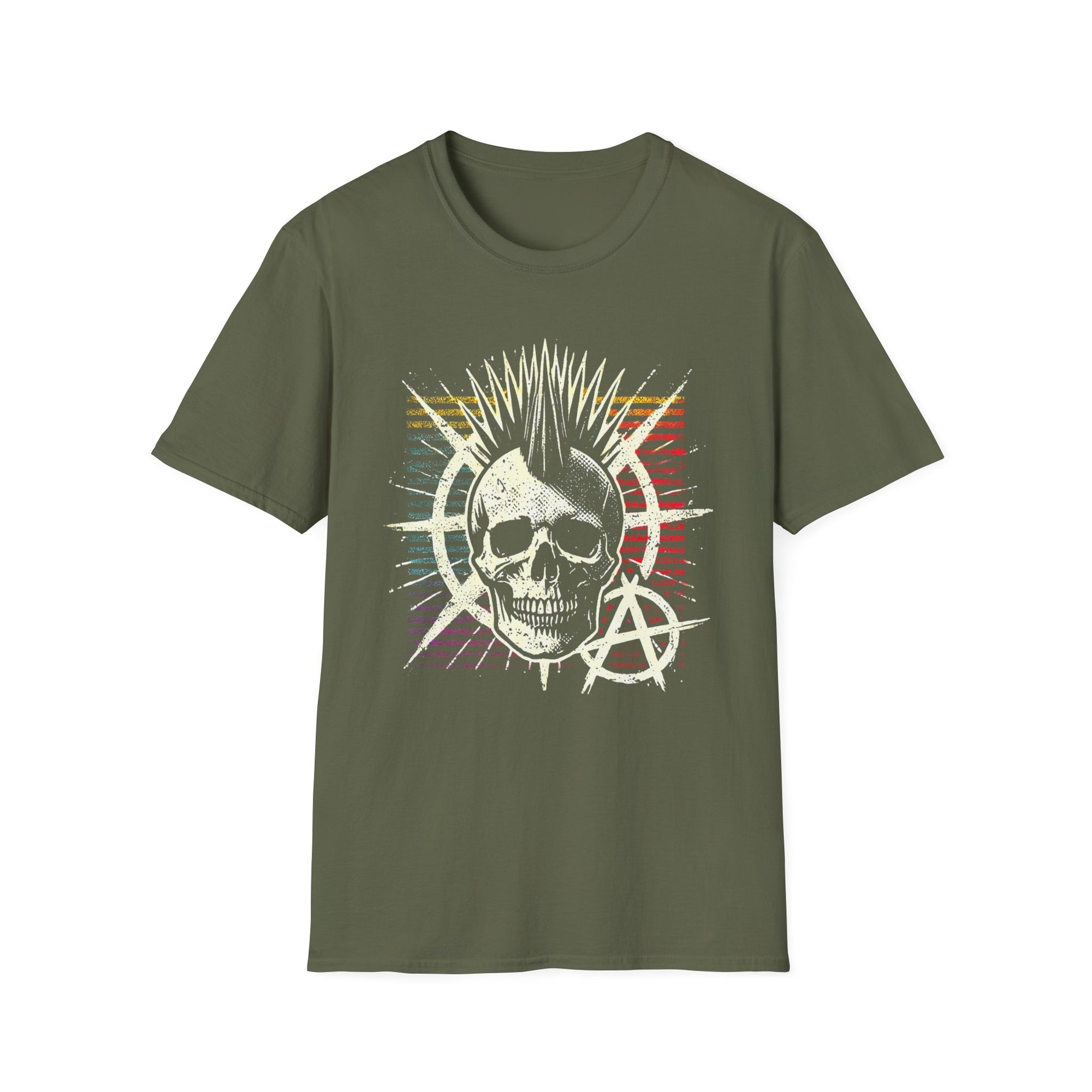 Punk Skull Graphic T-Shirt, Unisex Softstyle Tee, Gift for Music Lovers