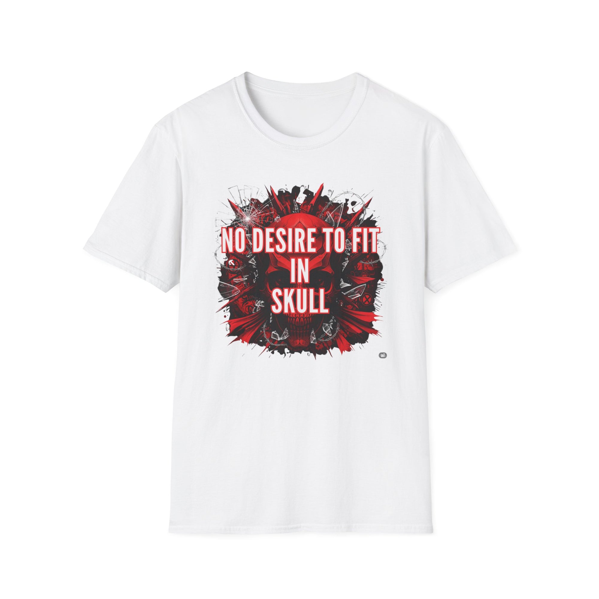No desire to fit in skull,Edgy Skull Graphic Tee