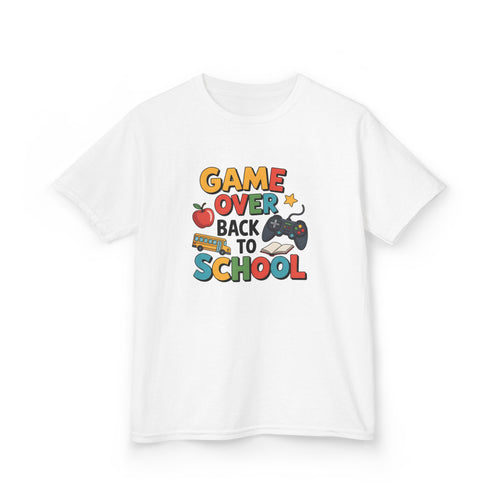Back to School Kids Tee - Game Over, Fun Graphic Shirt for Boys and Girls