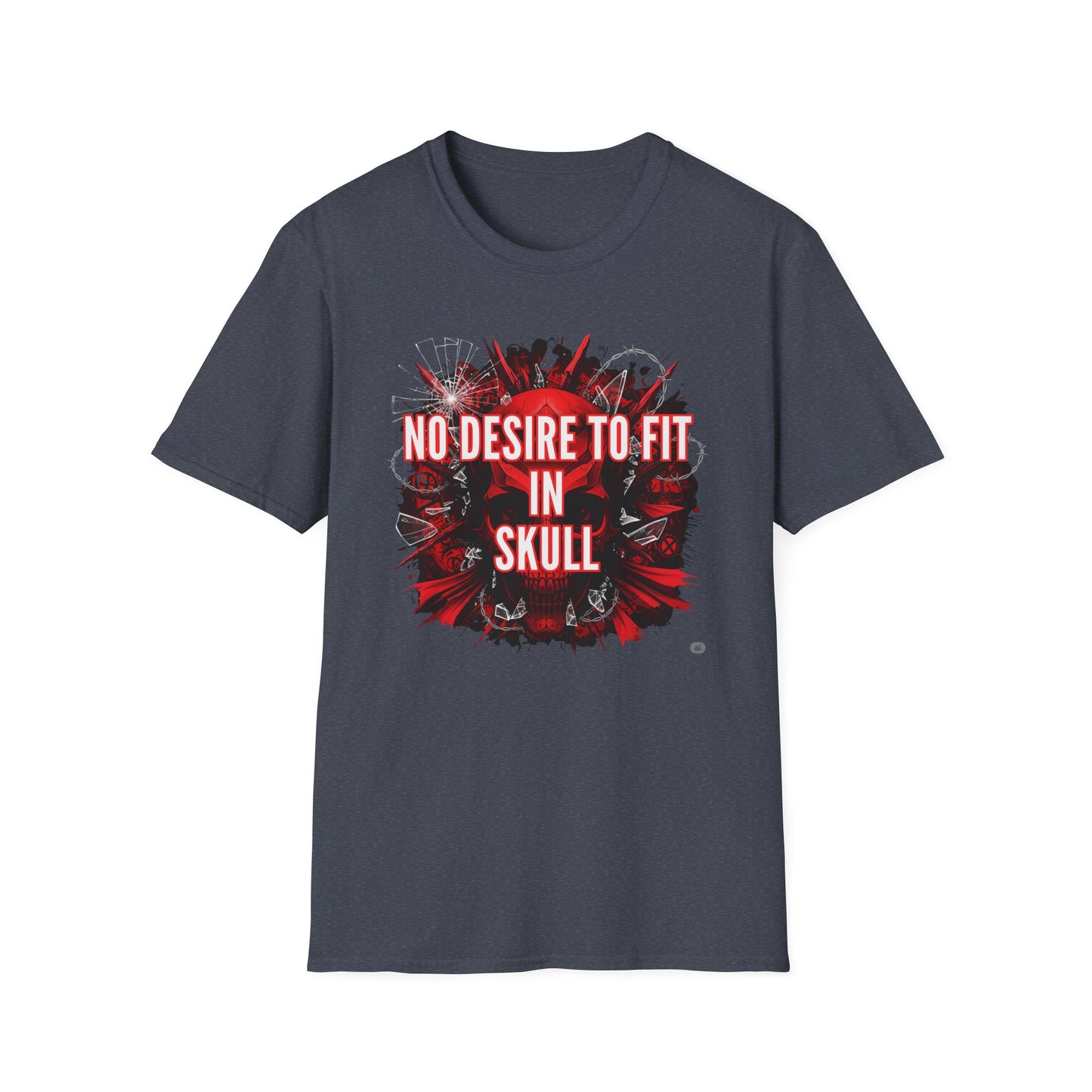 No desire to fit in skull,Edgy Skull Graphic Tee
