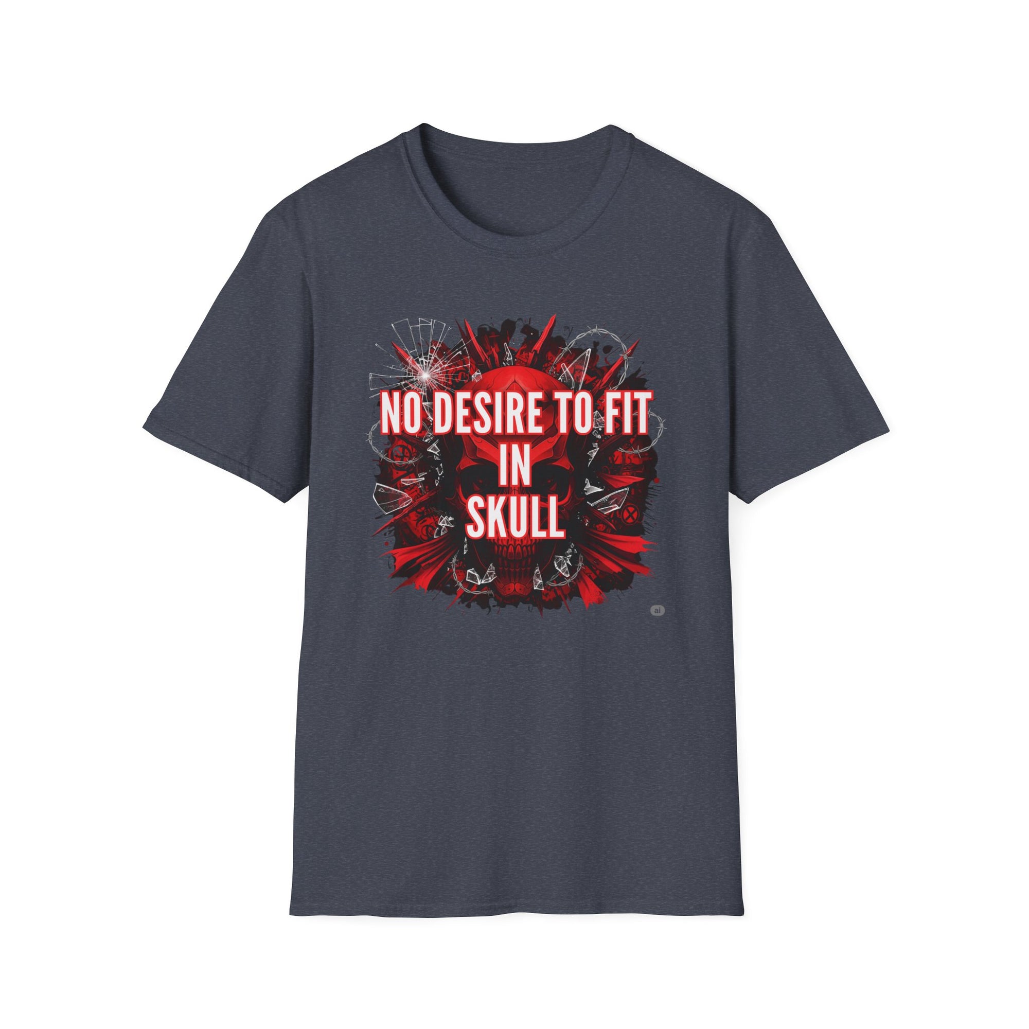 No desire to fit in skull,Edgy Skull Graphic Tee
