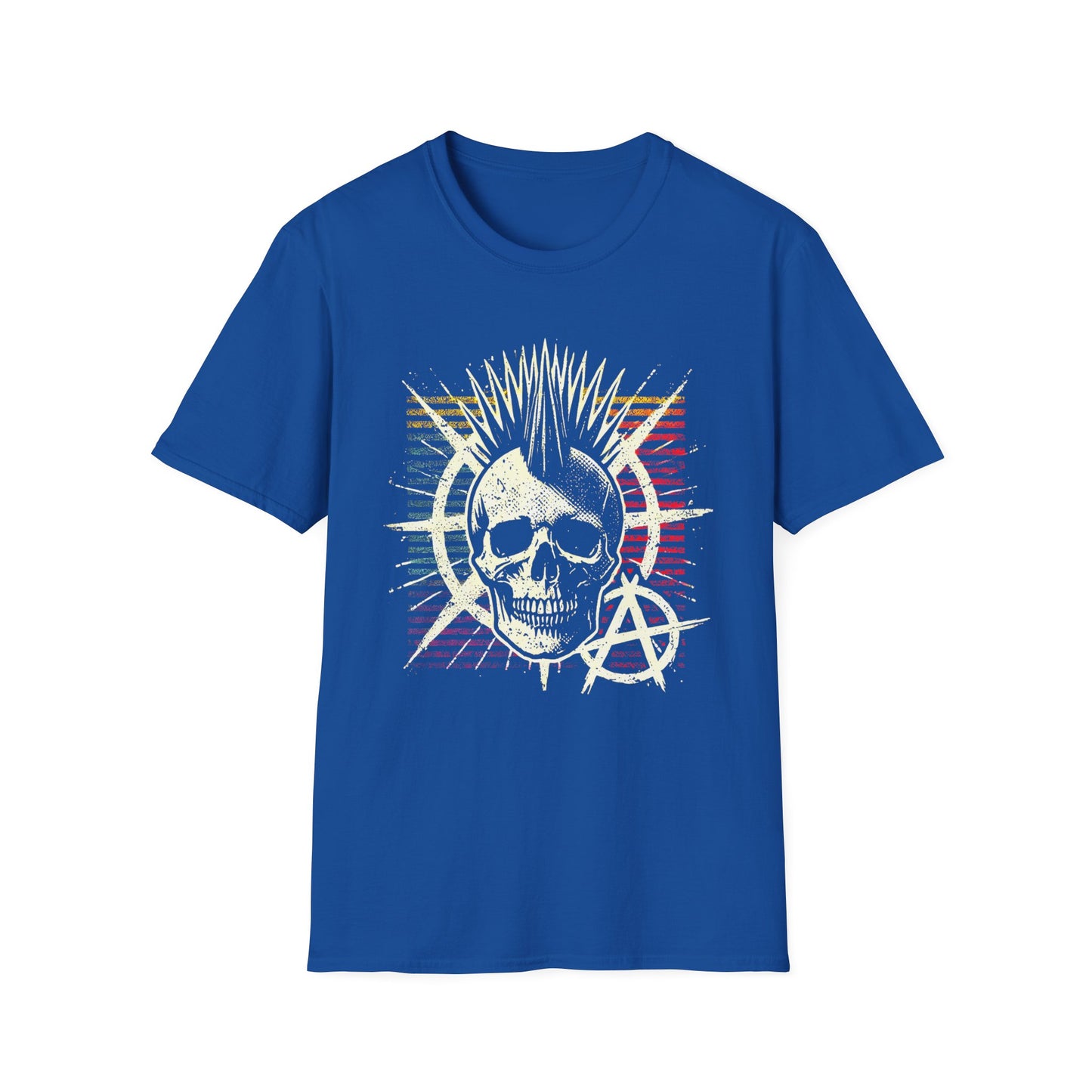 Punk Skull T-Shirt – Mohawk & Anarchy Symbol Streetwear