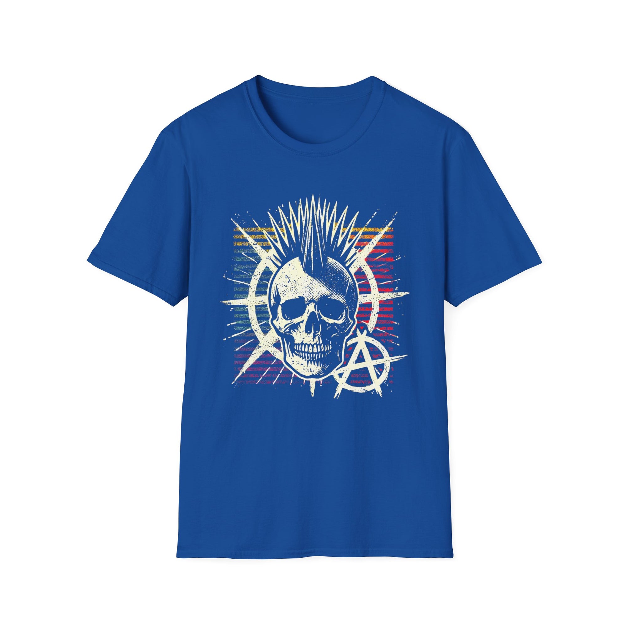 Punk Skull Graphic T-Shirt, Unisex Softstyle Tee, Gift for Music Lovers