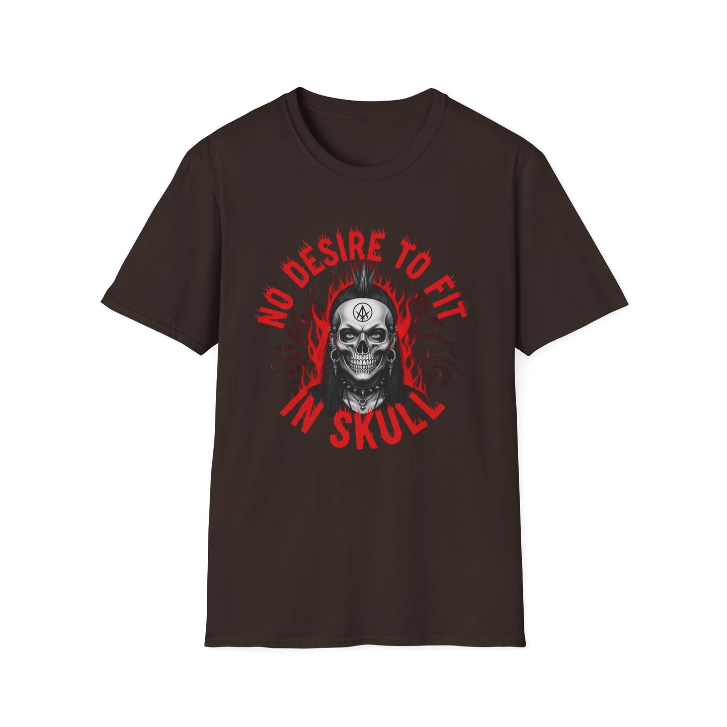 No desire to fit in skull, Skull Graphic Tee | Unisex Softstyle T-Shirt