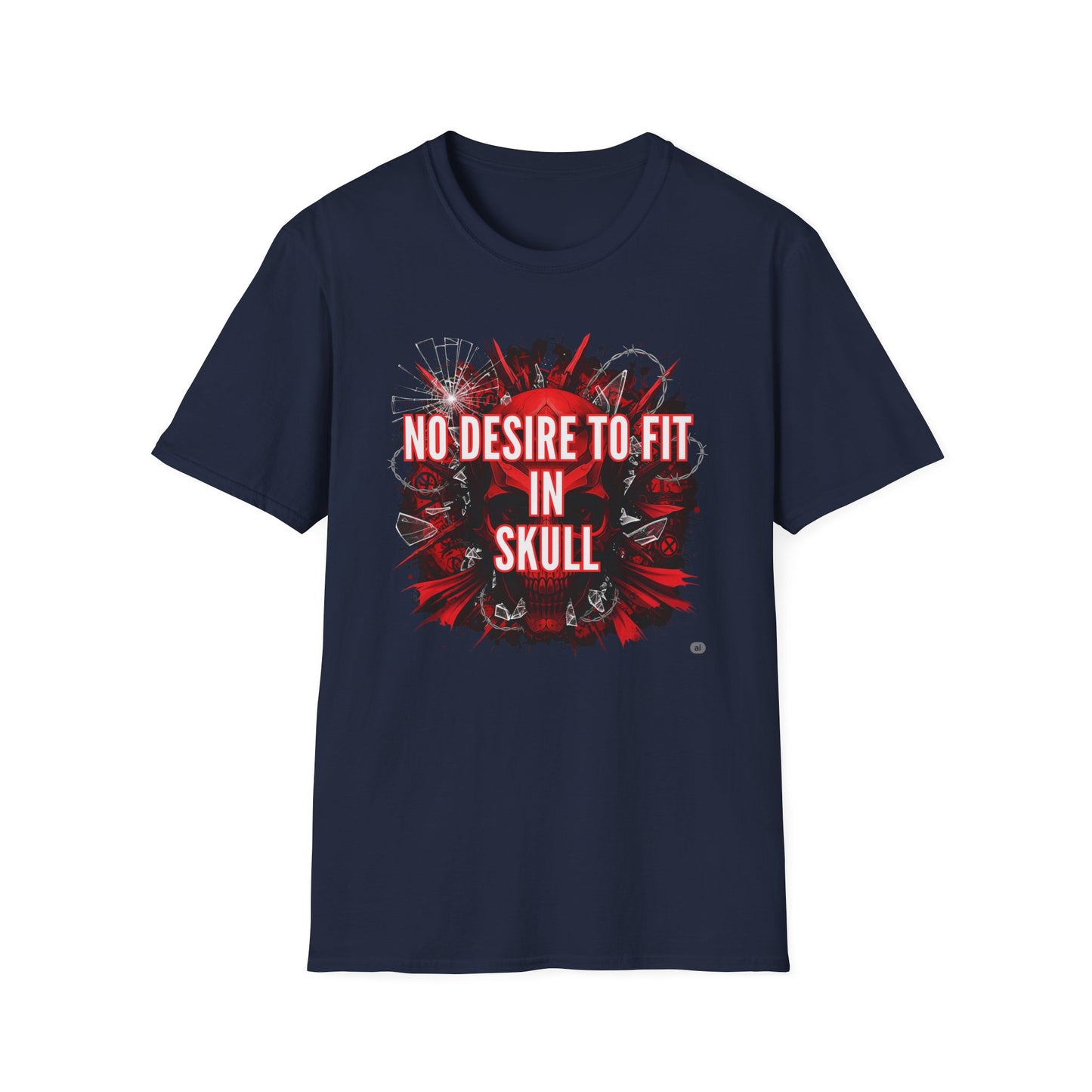 No desire to fit in skull,Edgy Skull Graphic Tee