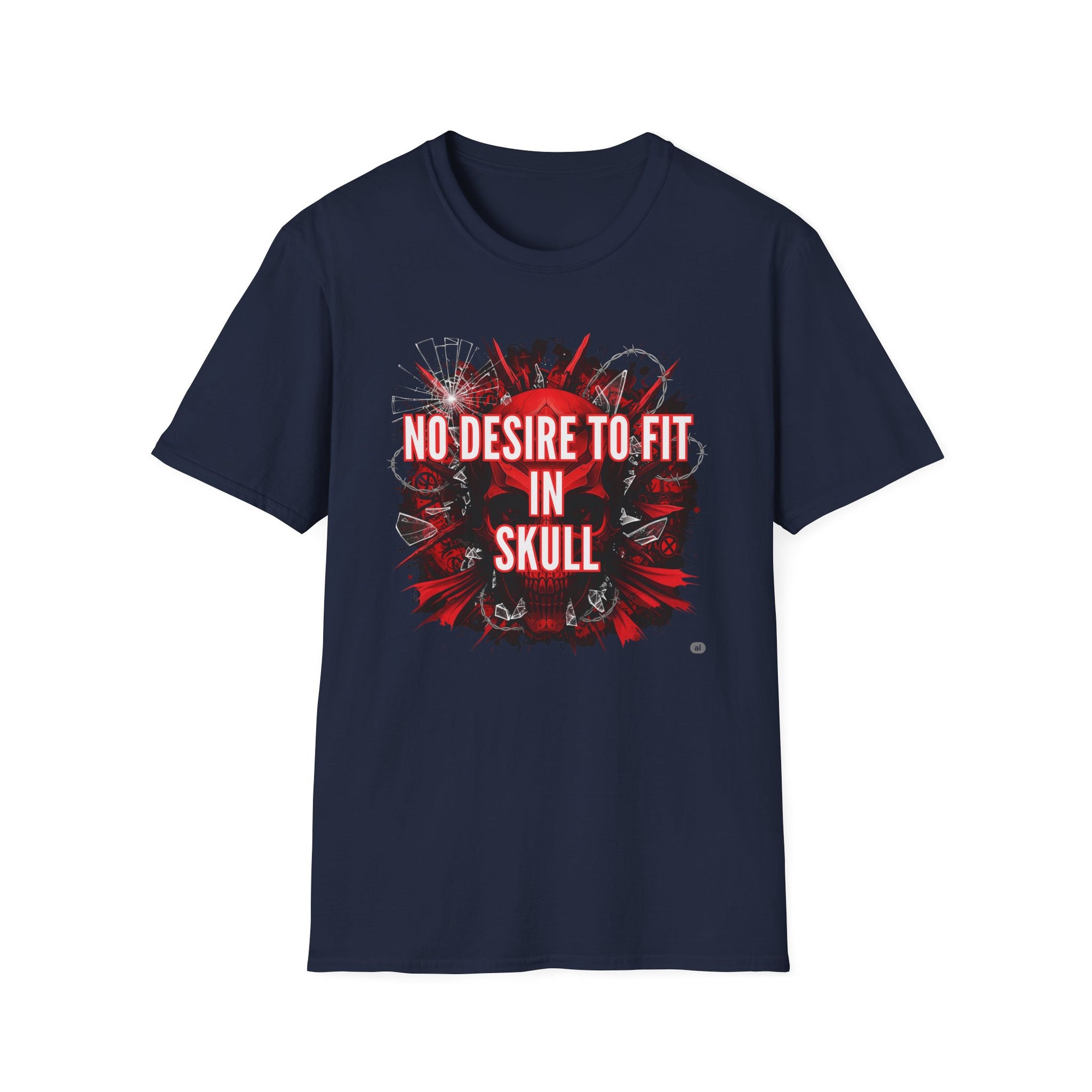 No desire to fit in skull,Edgy Skull Graphic Tee