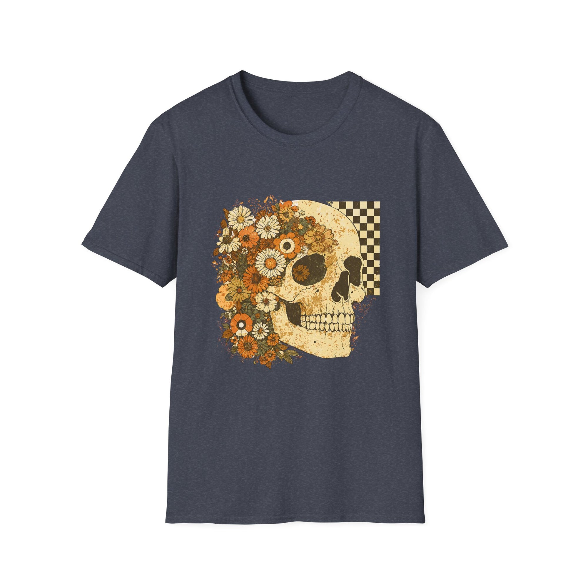 Floral Skull T-Shirt | Unisex Vintage Tee, Casual Wear