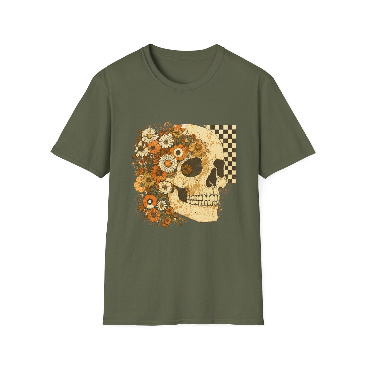 Floral Skull T-Shirt – Artistic Gothic Design for Alternative Fashion